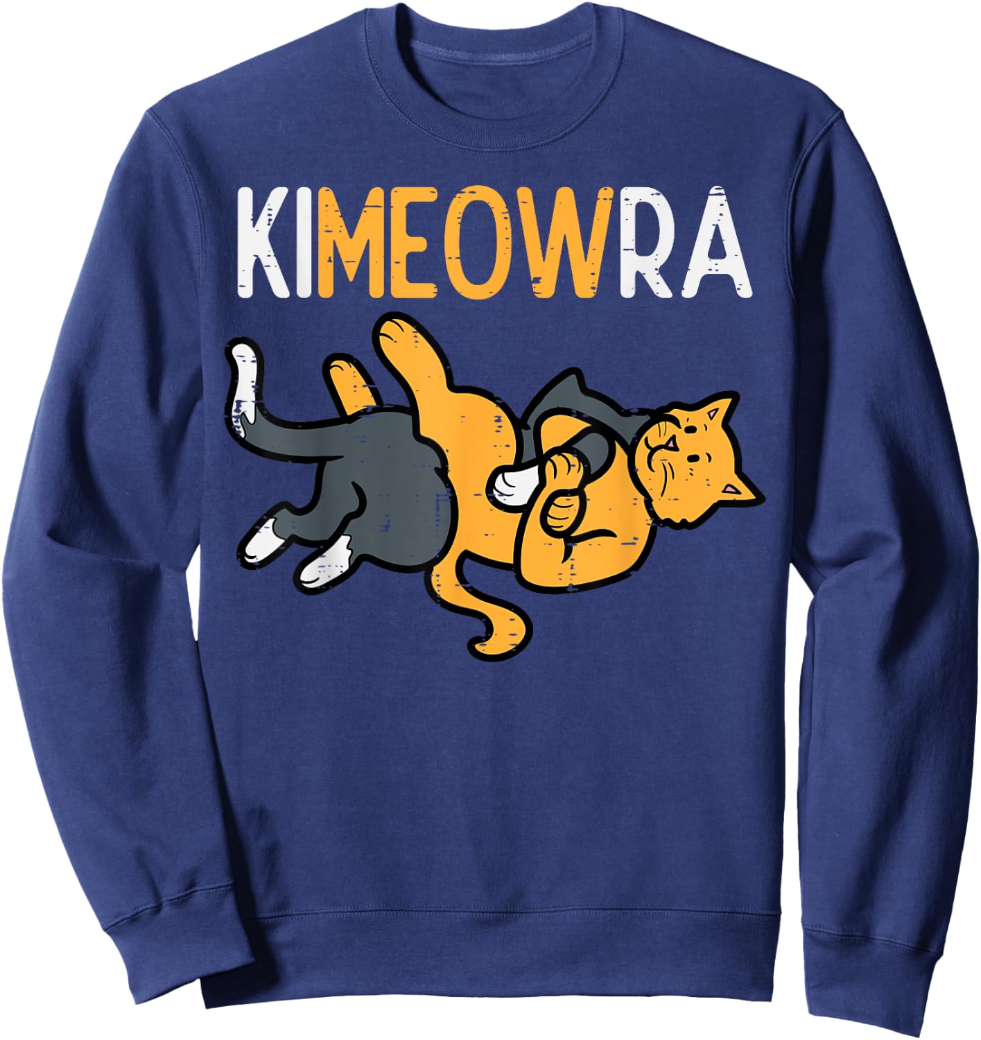 Kimeowra Cats Funny Martial Arts Bjj Mma Men Women Kids Boys Sweatshirt - Sweatshirt | Navy