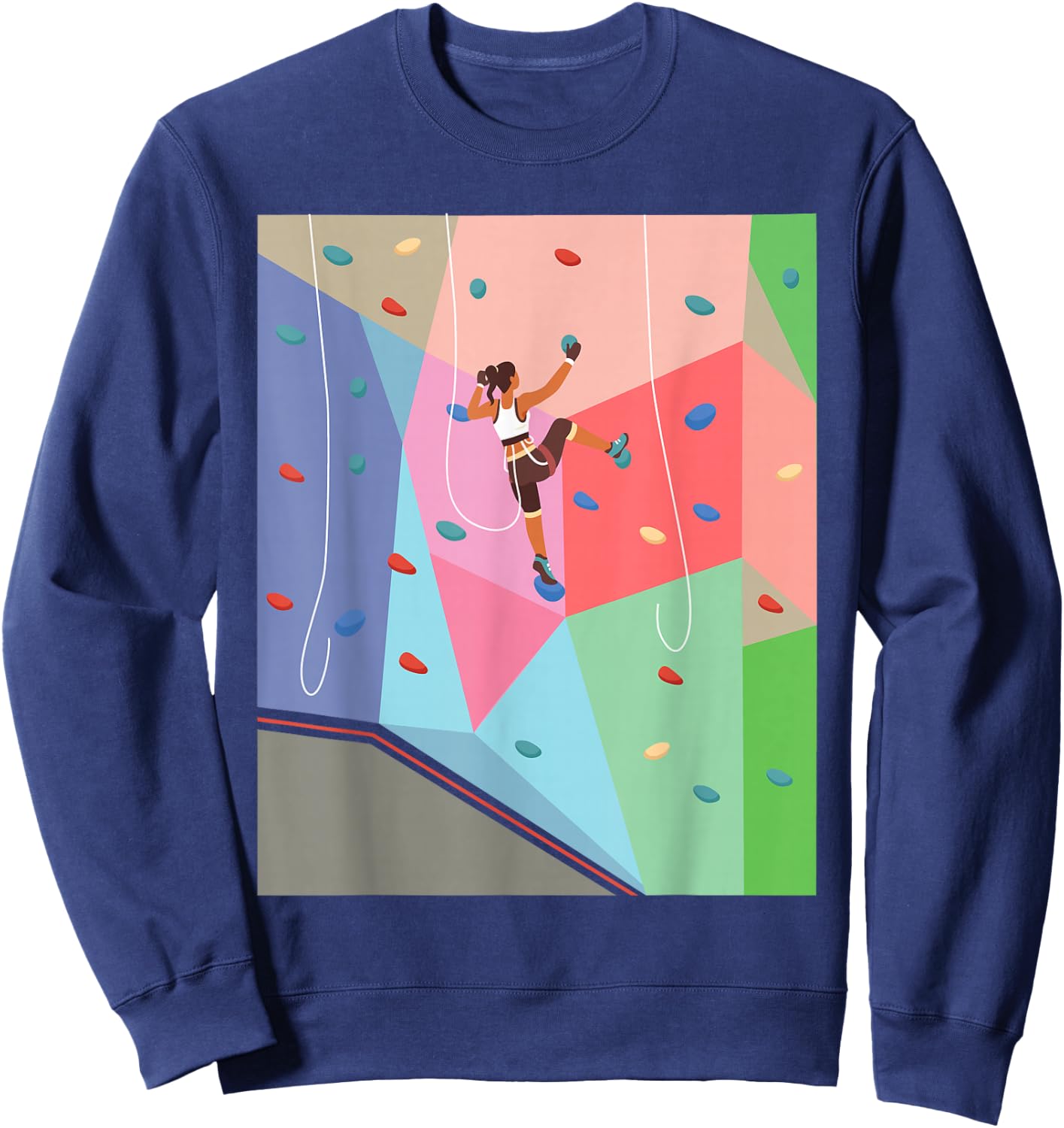 Wall Climbing Girl - Rock Climber Indoor Sports Adventure Sweatshirt - Sweatshirt | Navy