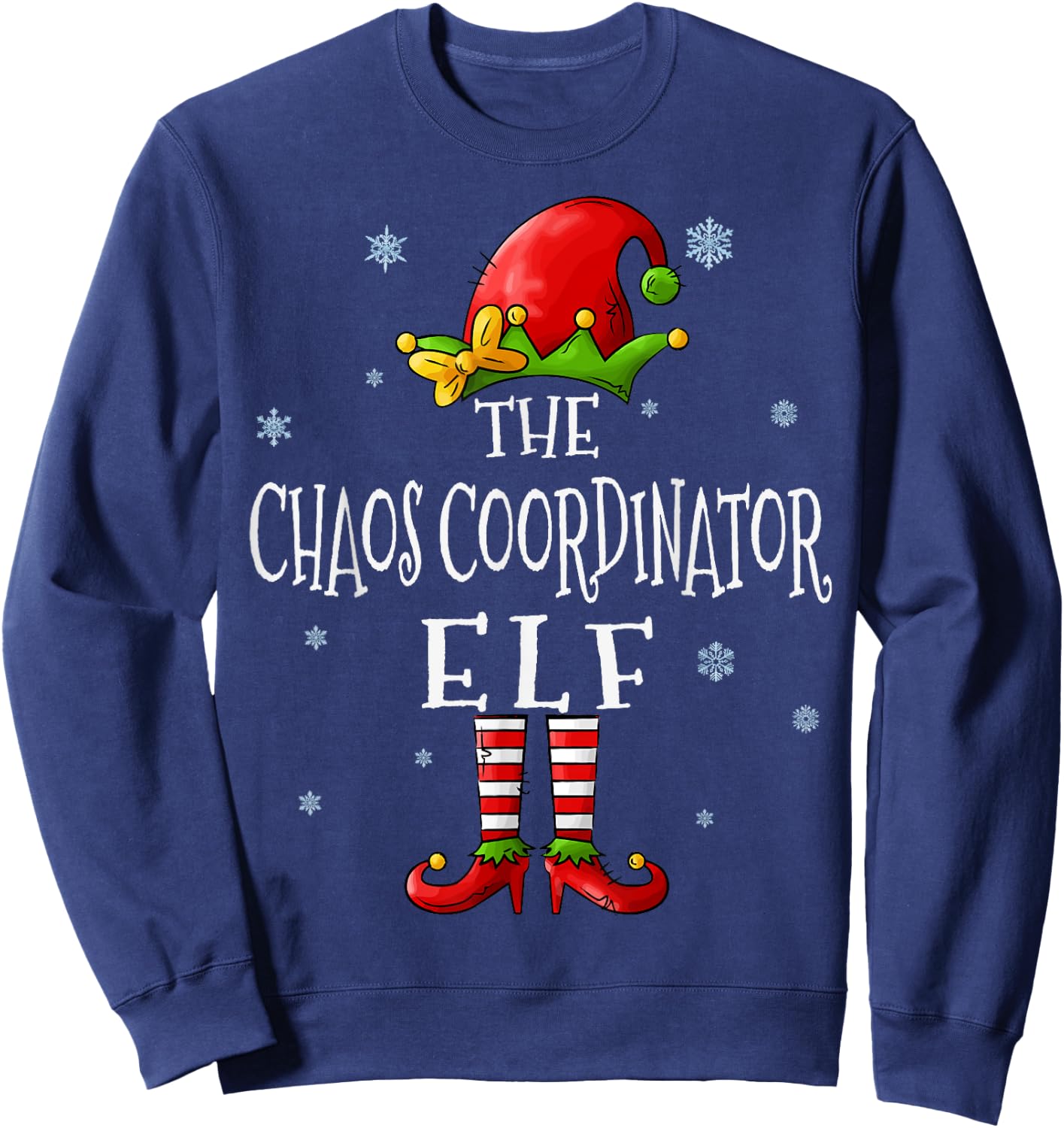 The Chaos Coordinator Elf Squad Funny Matching Christmas Sweatshirt - Sweatshirt | Navy