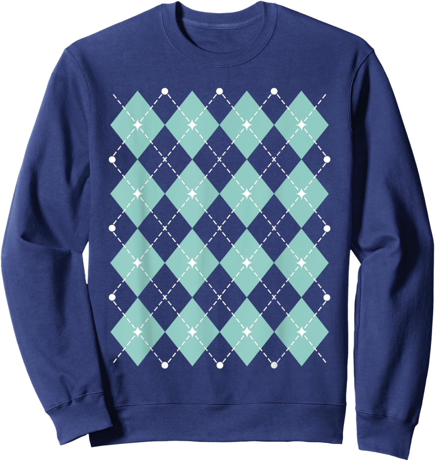 Argyle 1950s Sock Hop Rock and Roll Retro 50s Rockabilly 60s Sweatshirt - Sweatshirt | Navy