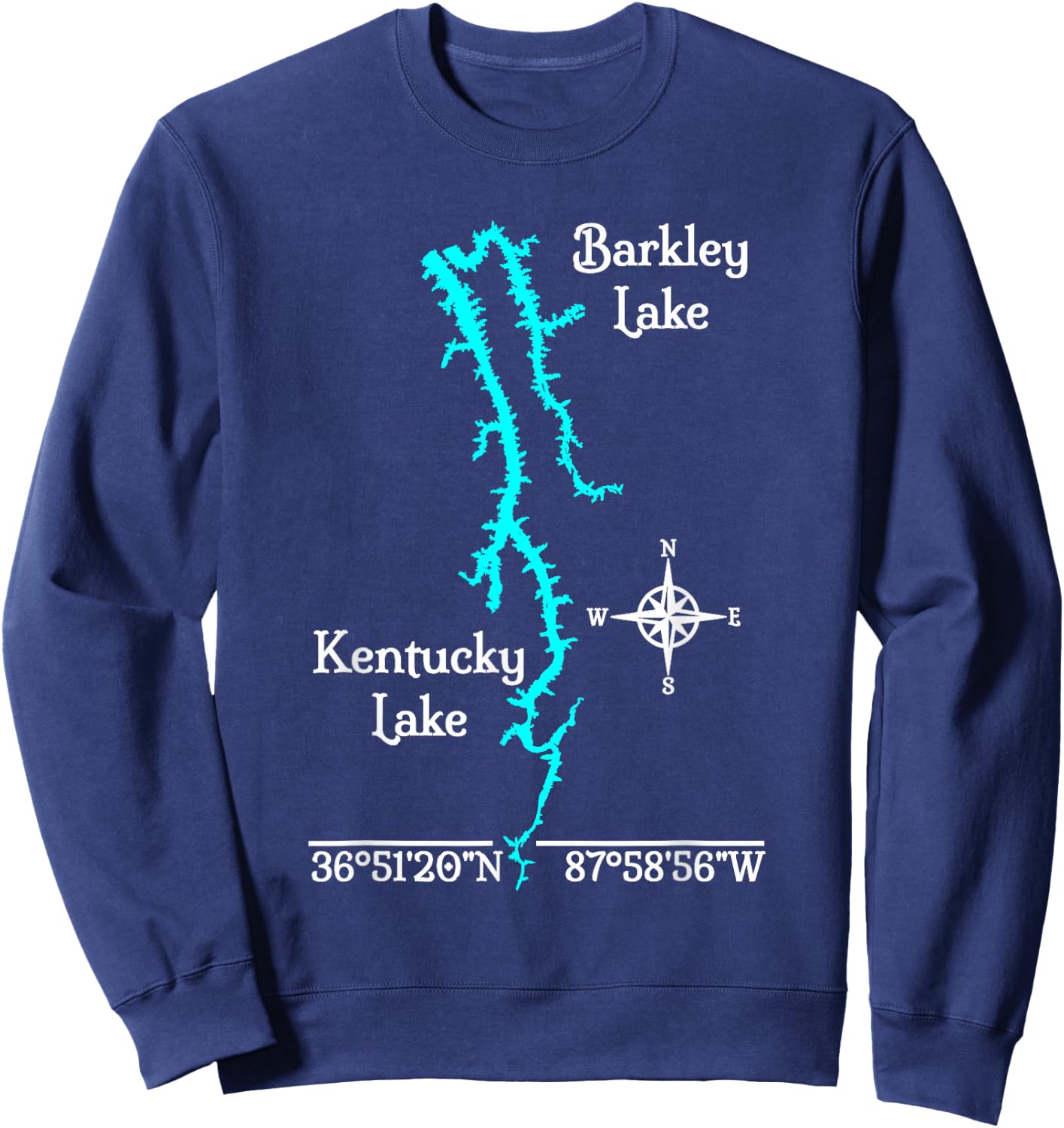 Kentucky & Barkley Lake, Kentucky & Tennessee Sweatshirt - Sweatshirt | Navy