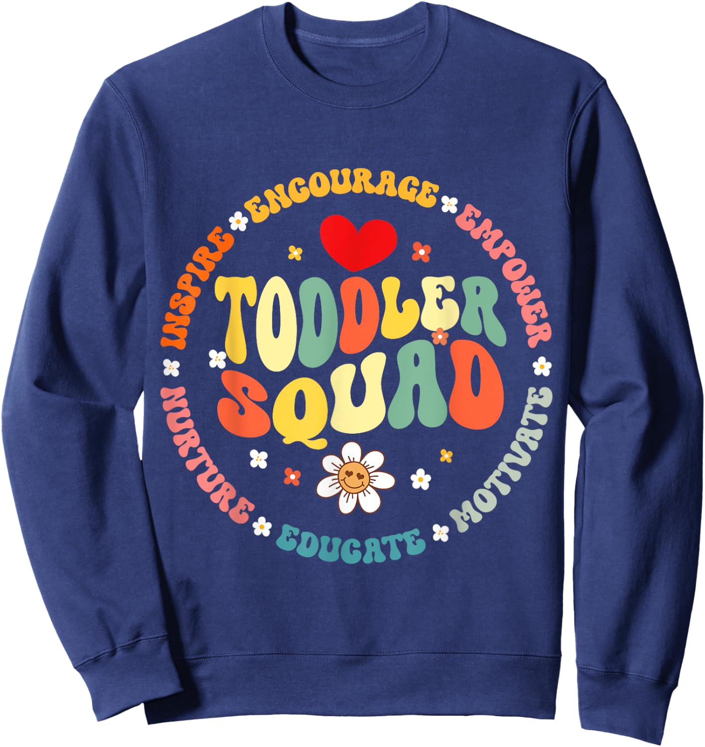 Toddler Squad Pre-K Teacher Pre School Back to School Sweatshirt - Sweatshirt | Navy