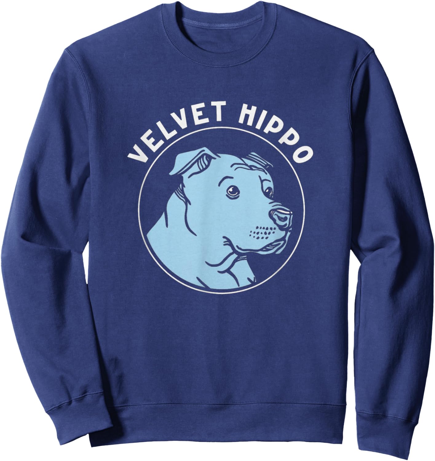 Velvet Hippo Pitbull Dog Lovers Gift Sweatshirt - Sweatshirt | Navy