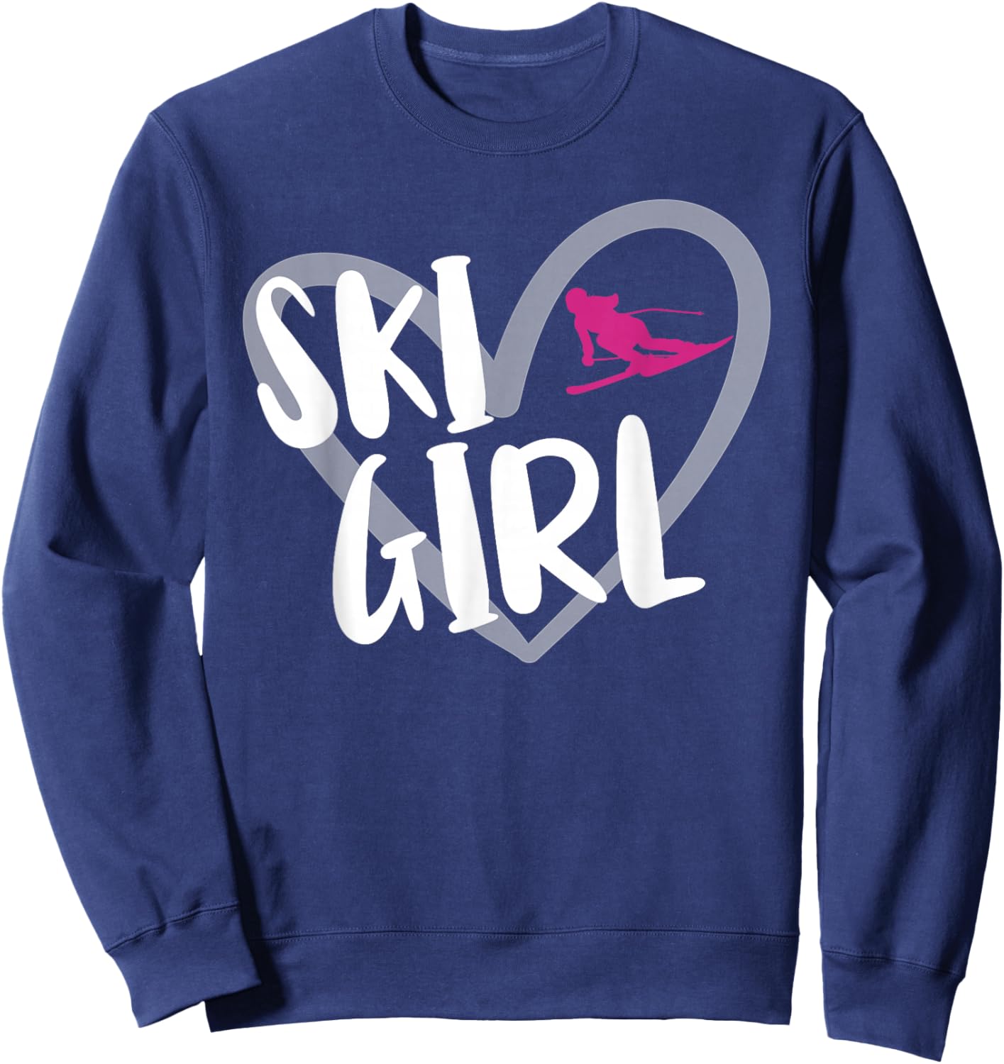 Ski Girl Heart Funny Skiing For Skiers Sweatshirt - Sweatshirt | Navy