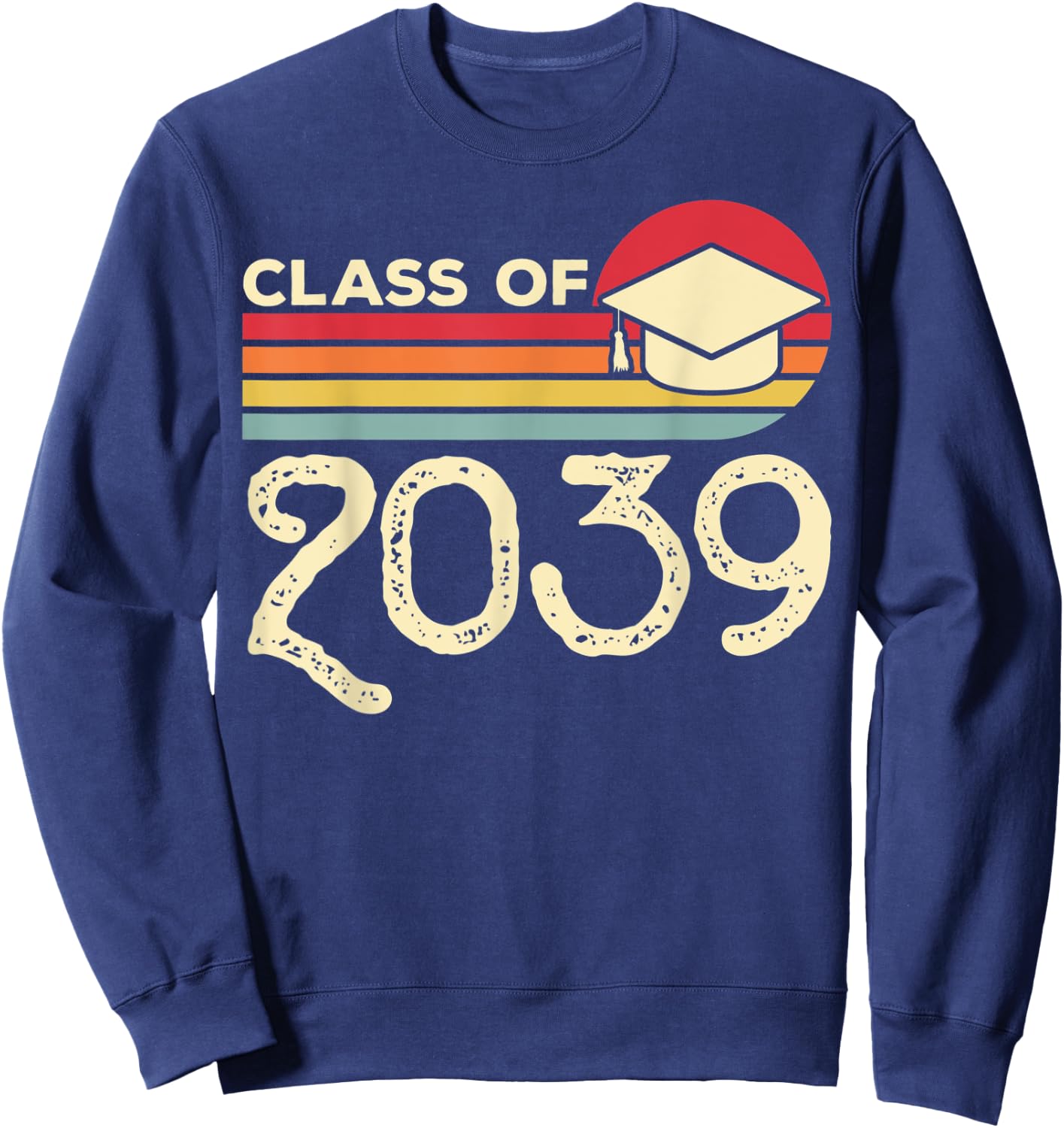 Class of 2039 Grow With Me Vintage Pre-K First Day of School Sweatshirt - Sweatshirt | Navy