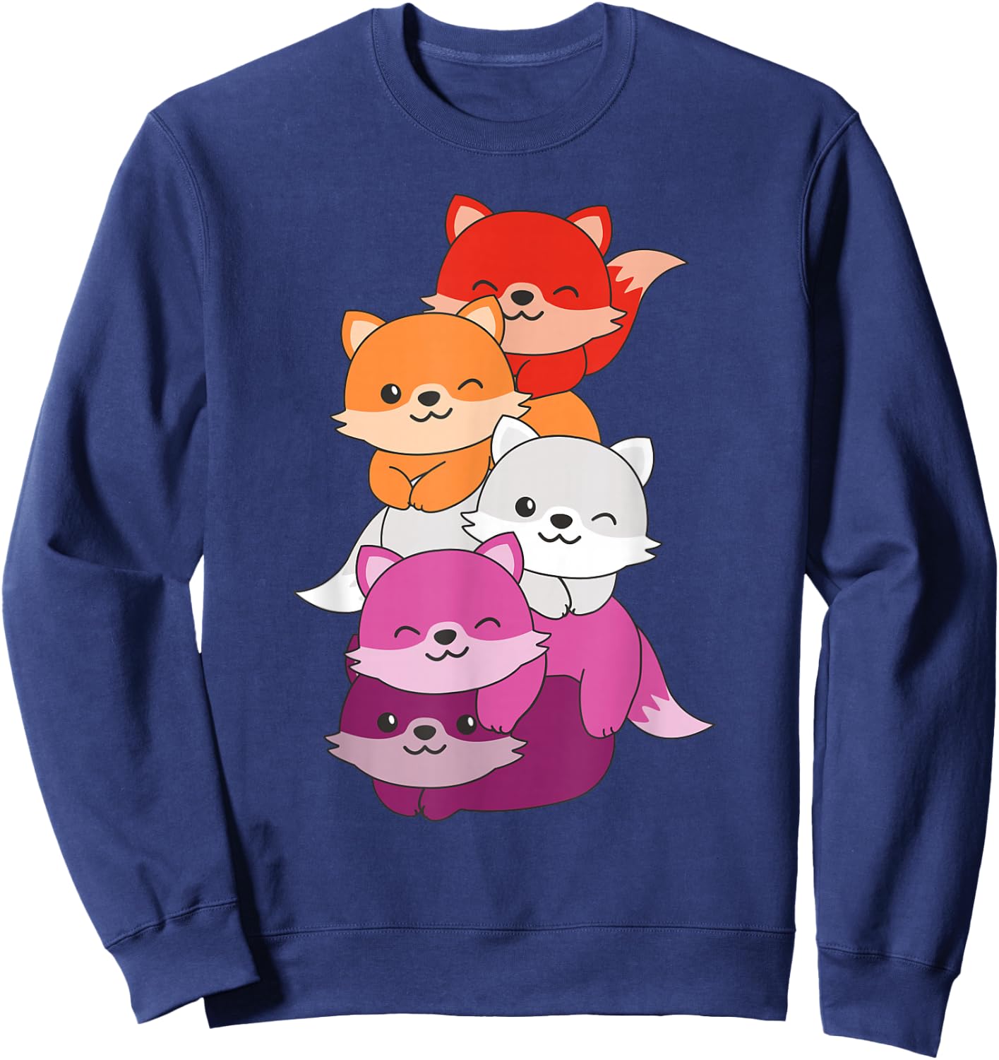Lesbian Flag Pride Month Lgbtq Lesbian Fox Sweatshirt - Sweatshirt | Navy