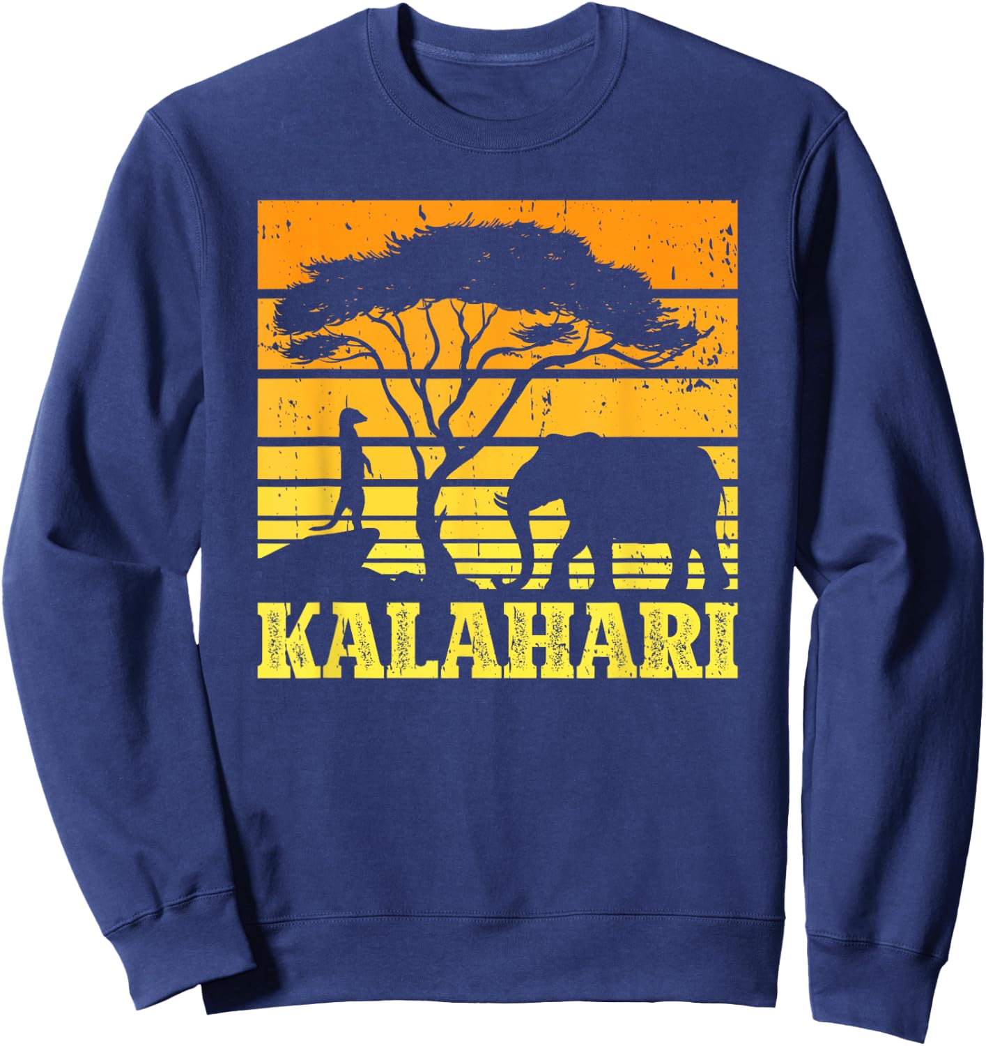 Kalahari Desert Africa Elephant Wildlife Safari Vacation Sweatshirt - Sweatshirt | Navy