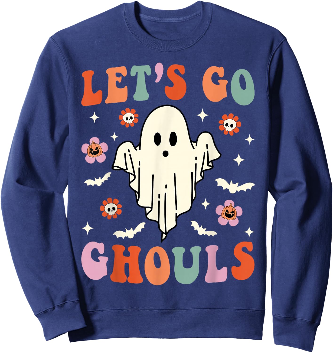 Let's Go Ghouls Ghost Halloween Spooky Bachelorette Sweatshirt - Sweatshirt | Navy