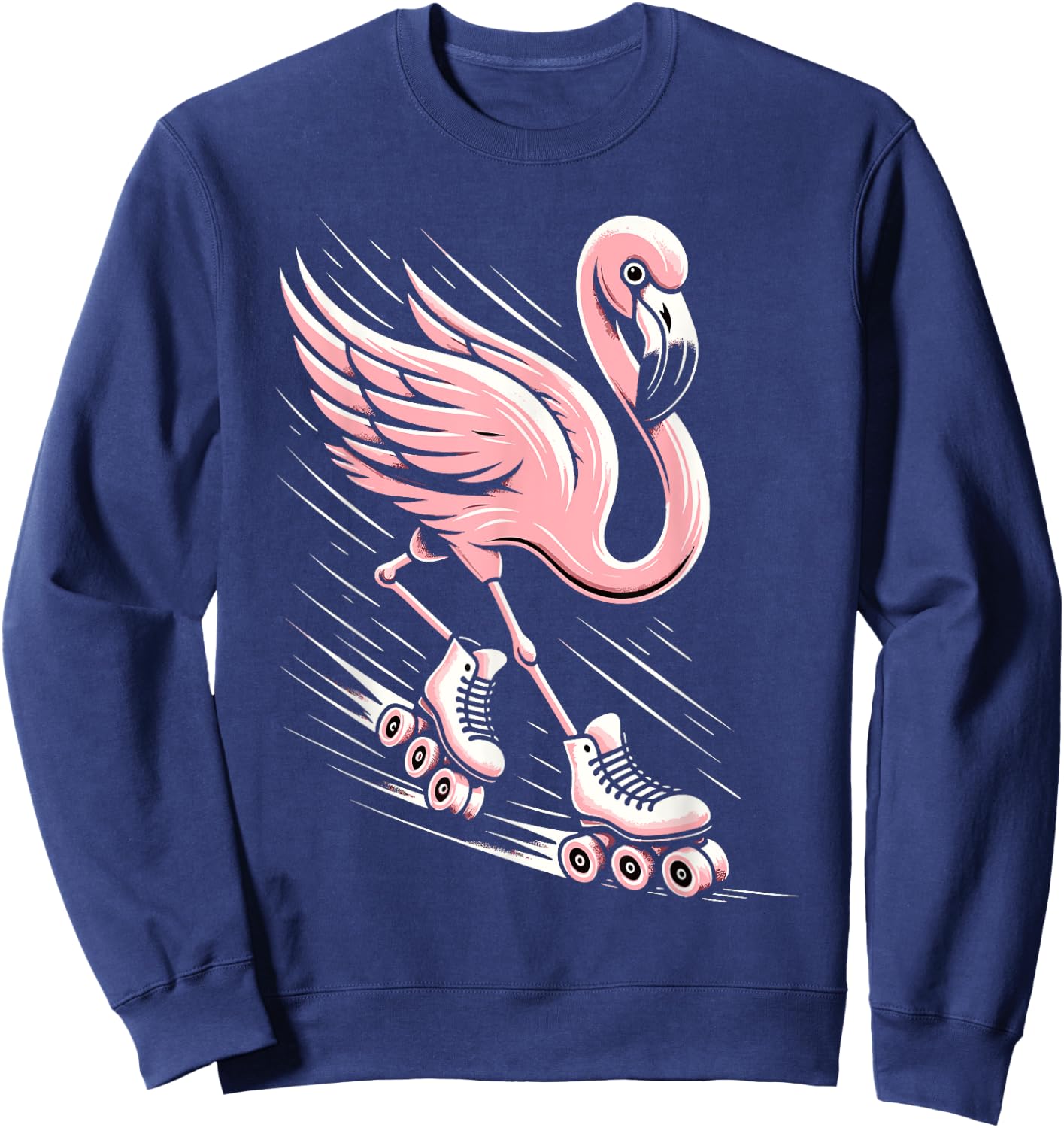 Flamingo Roller Skating Rollerskating Inline Skates Sweatshirt - Sweatshirt | Navy