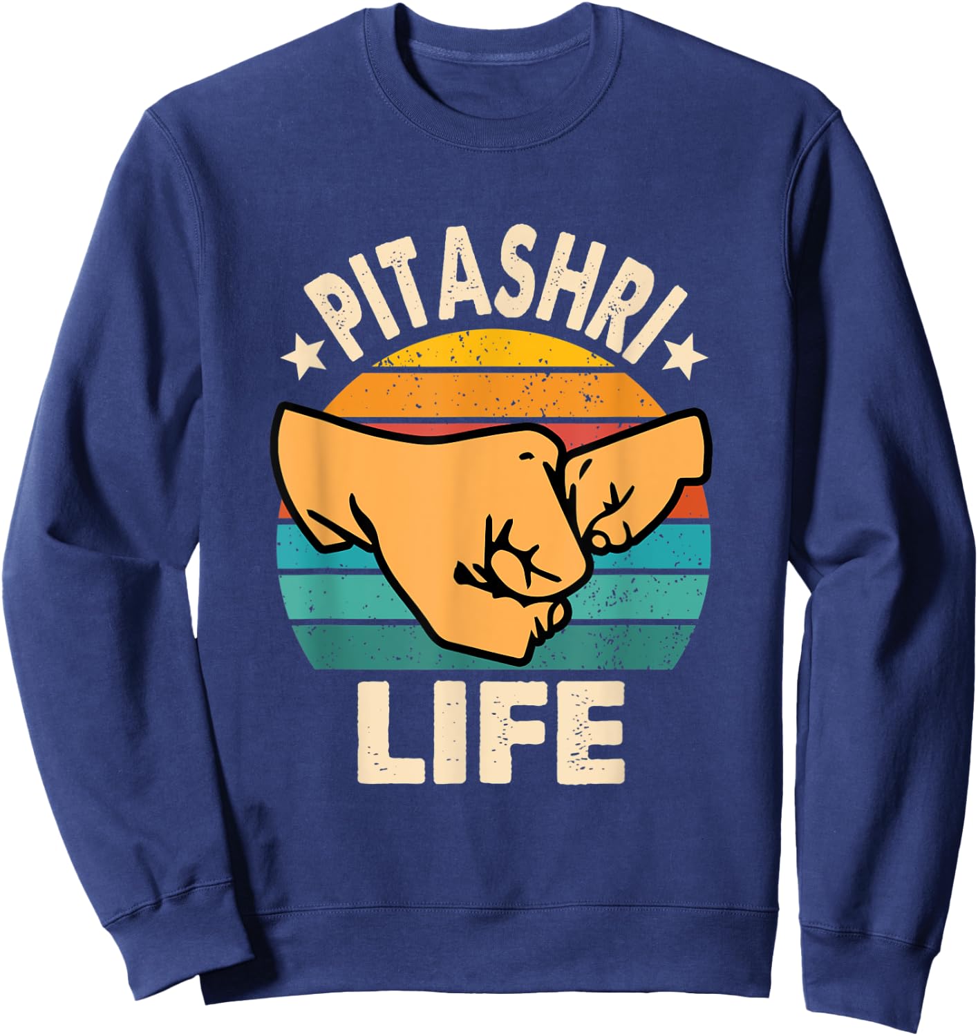 PitaShri Life Retro Hindi Father’s Day New Dad Announcement Sweatshirt - Sweatshirt | Navy