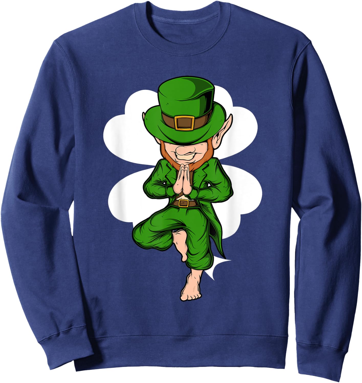 Yoga Pose Leprechaun St. Patrick's Day Yoga Sweatshirt - Sweatshirt | Navy