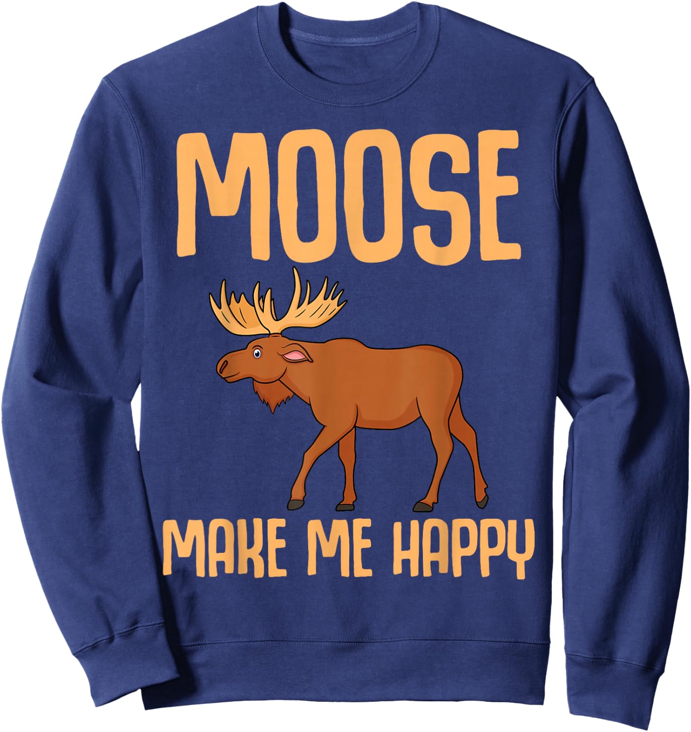 Funny Moose For Kids Boys Girls Antler Fallow Deer Animal Sweatshirt - Sweatshirt | Navy