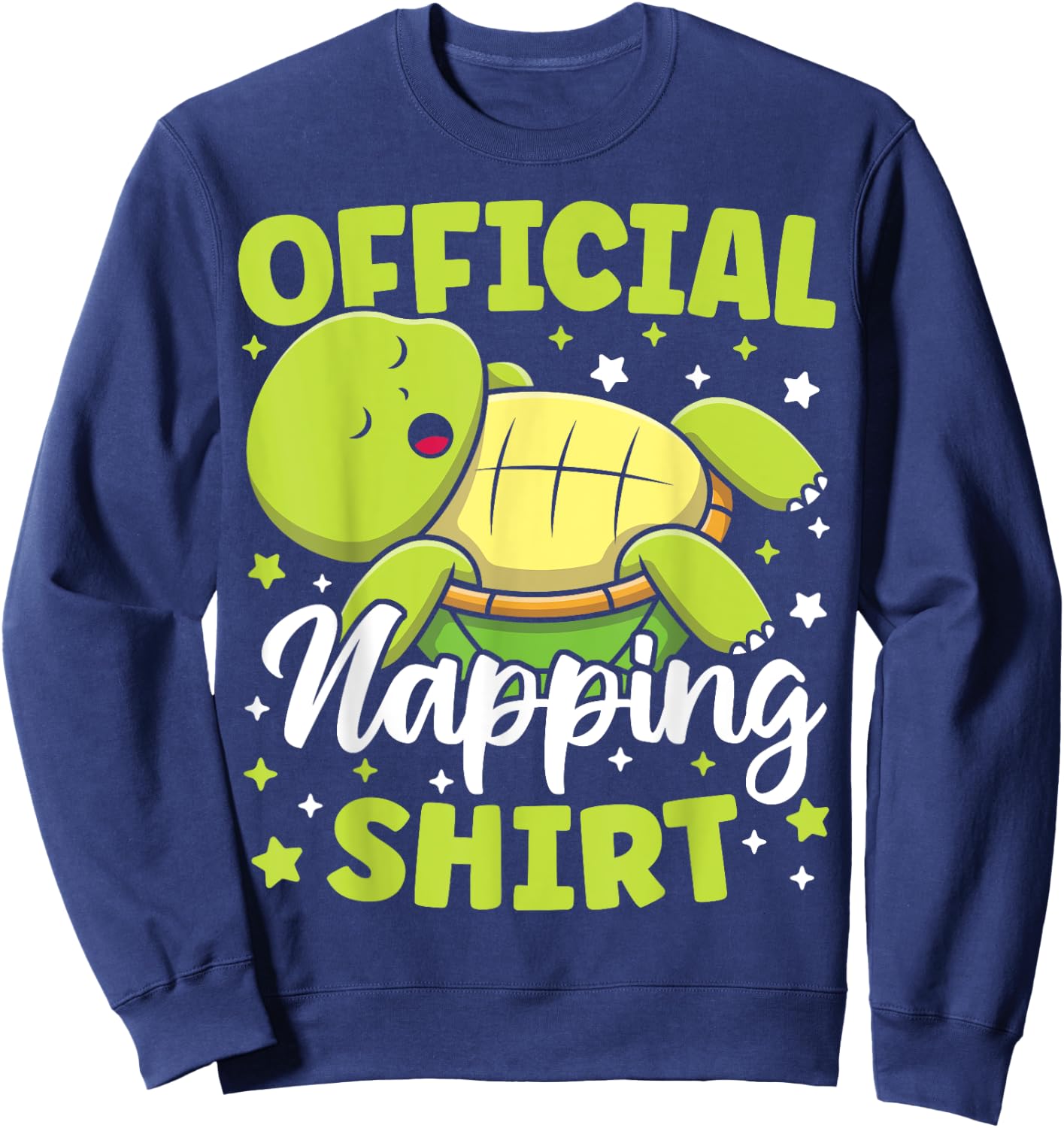 Official Napping Shirt Cute Kawaii Sleeping Turtle Lover Sweatshirt - Sweatshirt | Navy