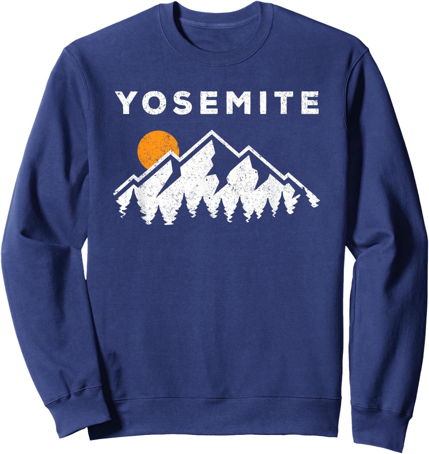 Retro Yosemite California Hiking National Park Sweatshirt - Sweatshirt | Navy