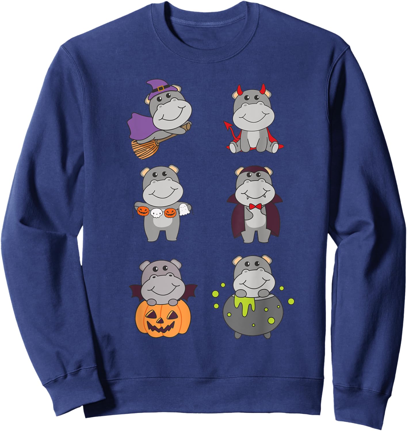 Hippo Halloween Costume Hippo Halloween Sweatshirt - Sweatshirt | Navy
