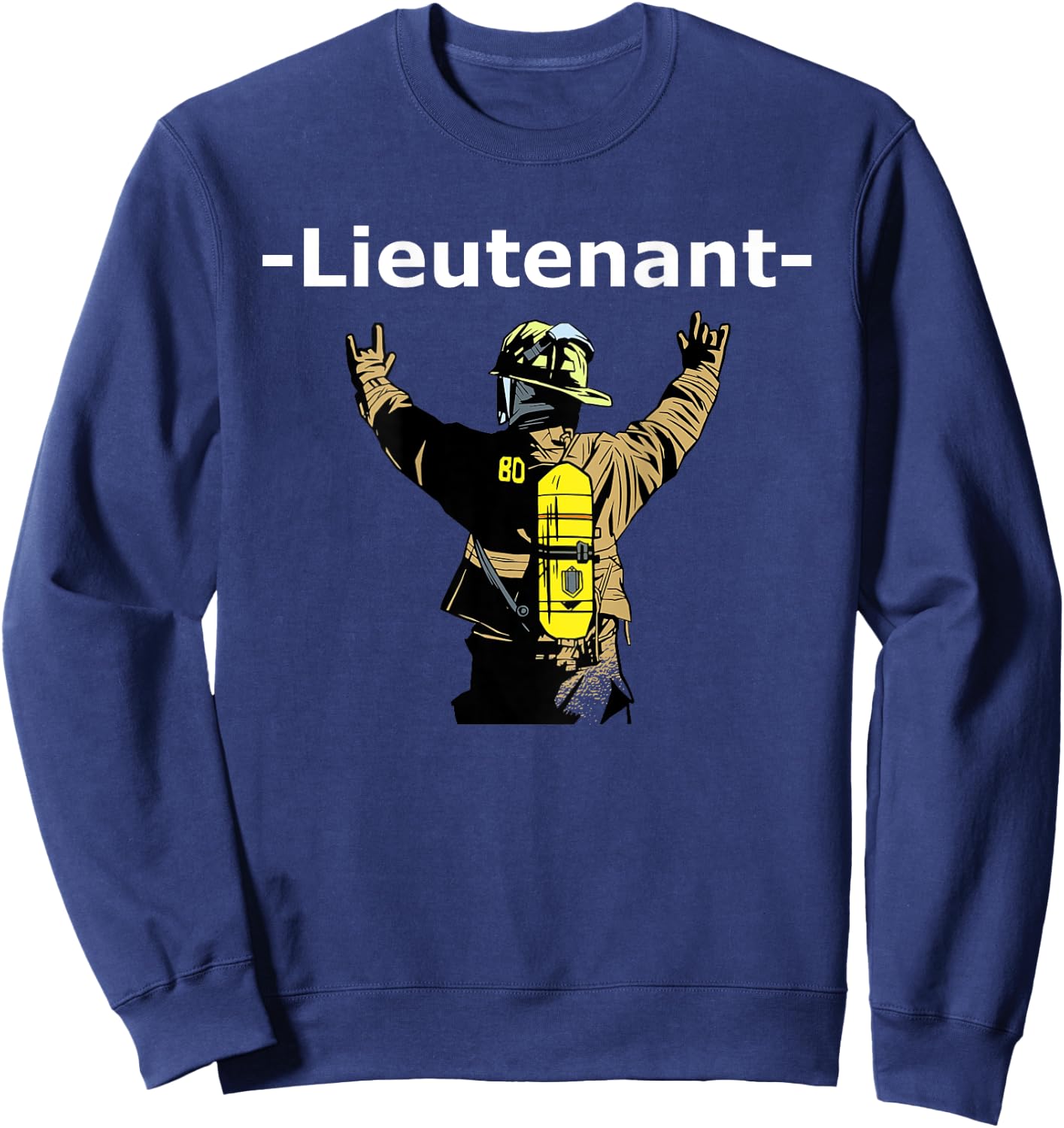 Exam Lieutenant and Cool Firefighter Fire Department Sweatshirt - Sweatshirt | Navy