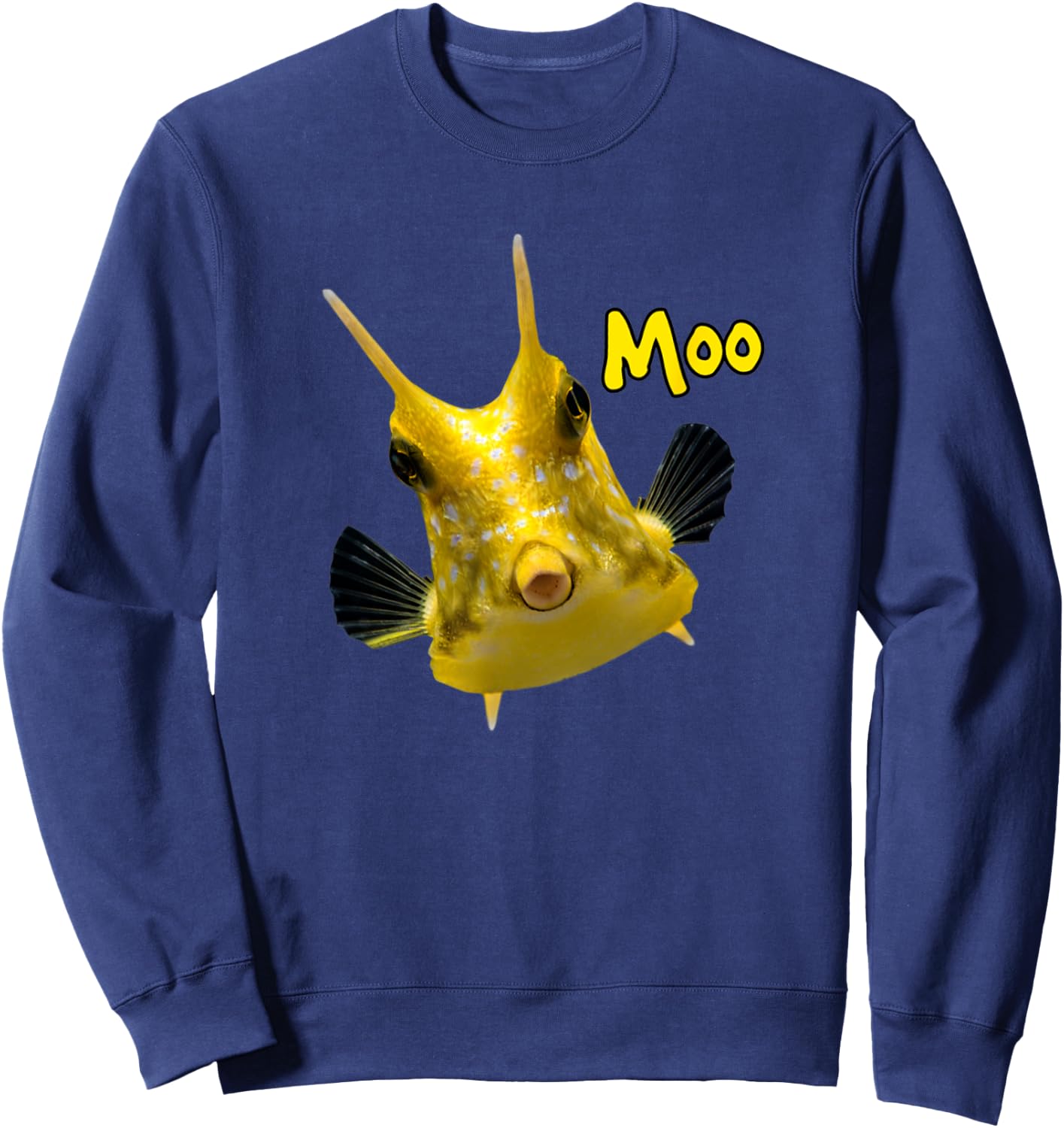 Cowfish Saltwater Aquarium Ocean Reef Fish Cowfish Lovers Sweatshirt - Sweatshirt | Navy