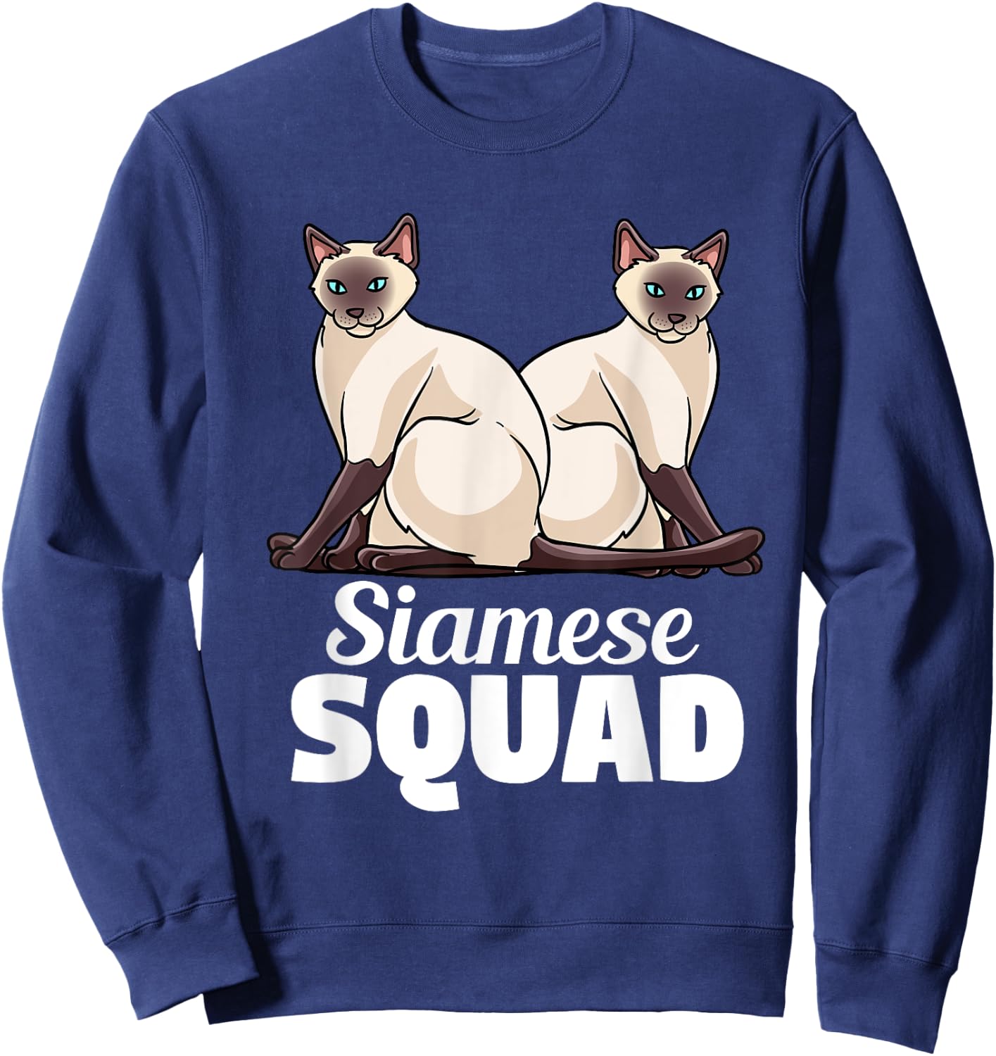 Siamese Cat Gift Men Kids - Love My Siamese Cat Sweatshirt - Sweatshirt | Navy