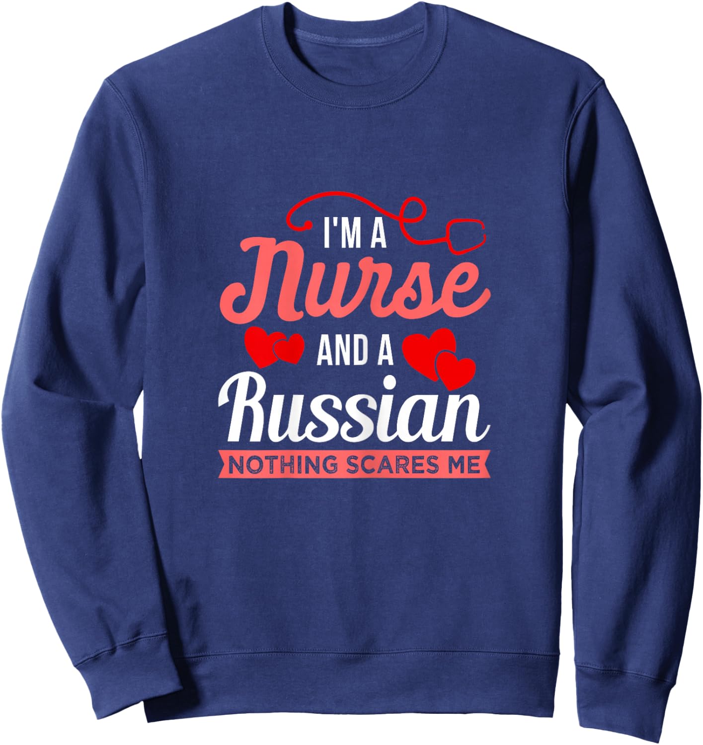 Russian Nurse Medical Assistant Doctor Midwife Nursing Sweatshirt - Sweatshirt | Navy