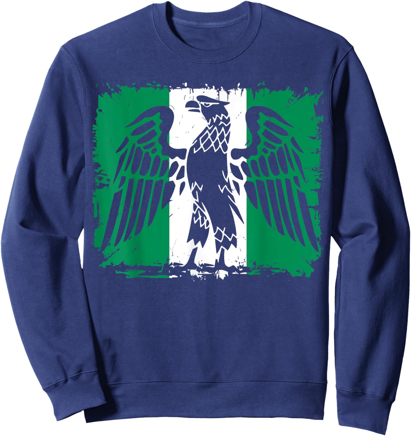 Nigeria Flag with Eagle. African Men, Women & Kids. Nigerian Sweatshirt - Sweatshirt | Navy