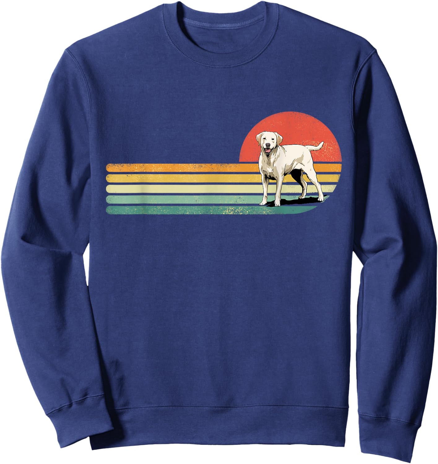 Retro Vintage Yellow Golden Labrador Retriever Dog Lab Owner Women Girls Kids Sweatshirt - Sweatshirt | Navy