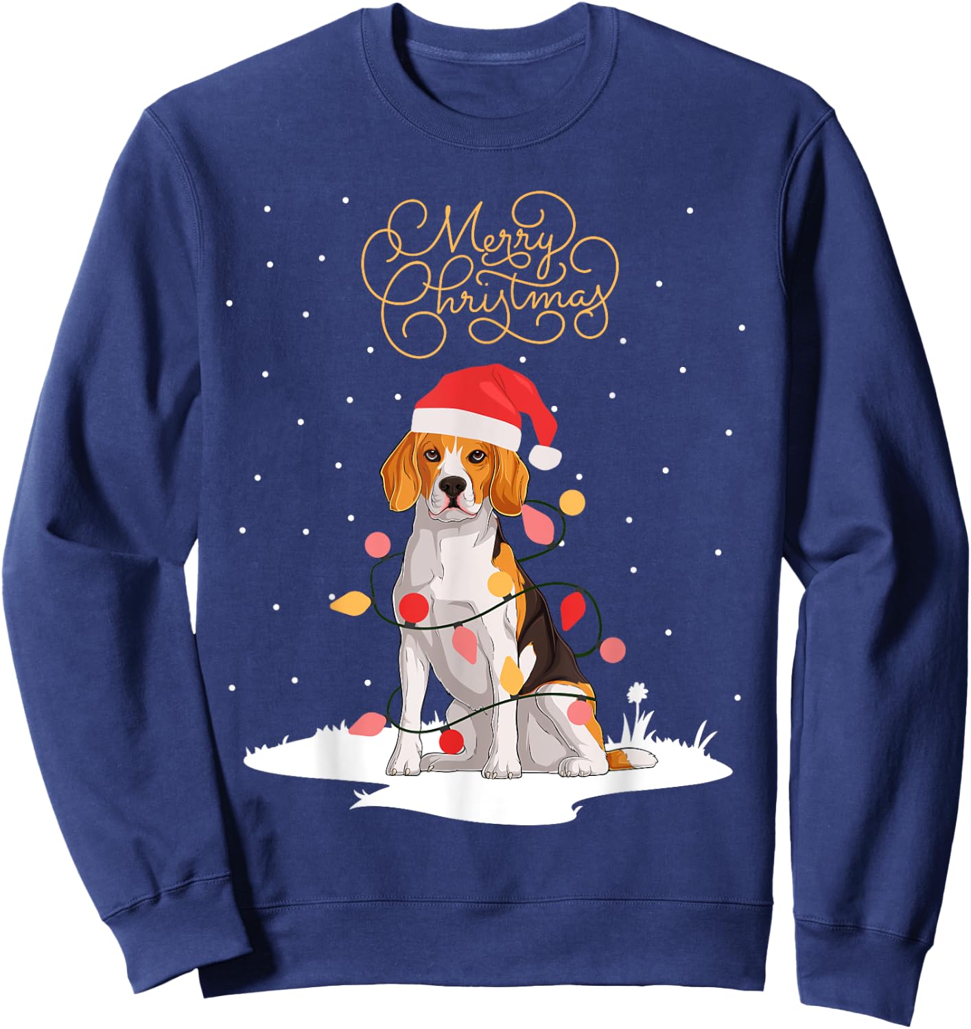 Beagle Merry Christmas Funny Xmas Christmas Beagle Sweatshirt - Sweatshirt | Navy