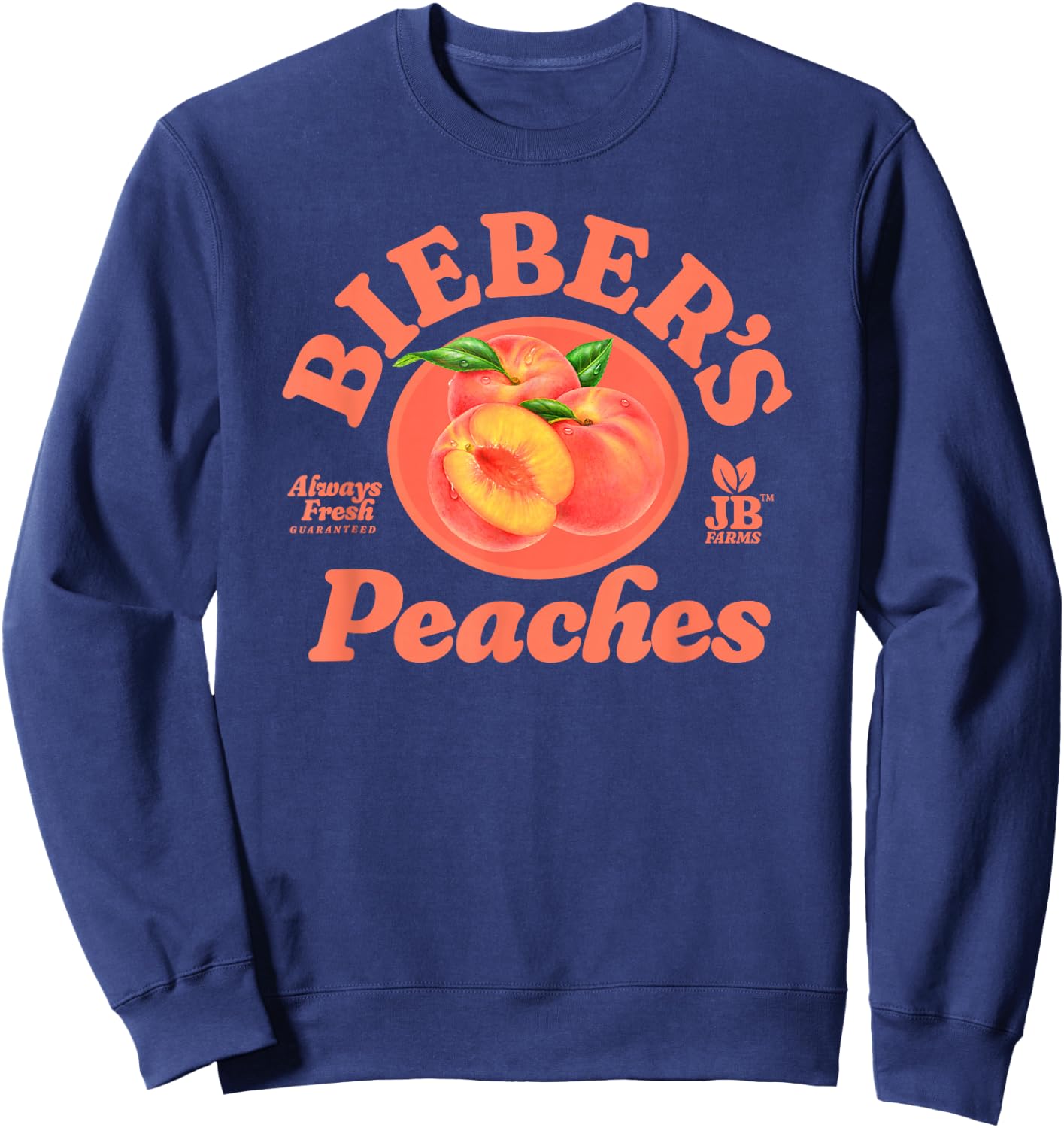 Official Bieber's Peaches Black Sweatshirt - Sweatshirt | Navy