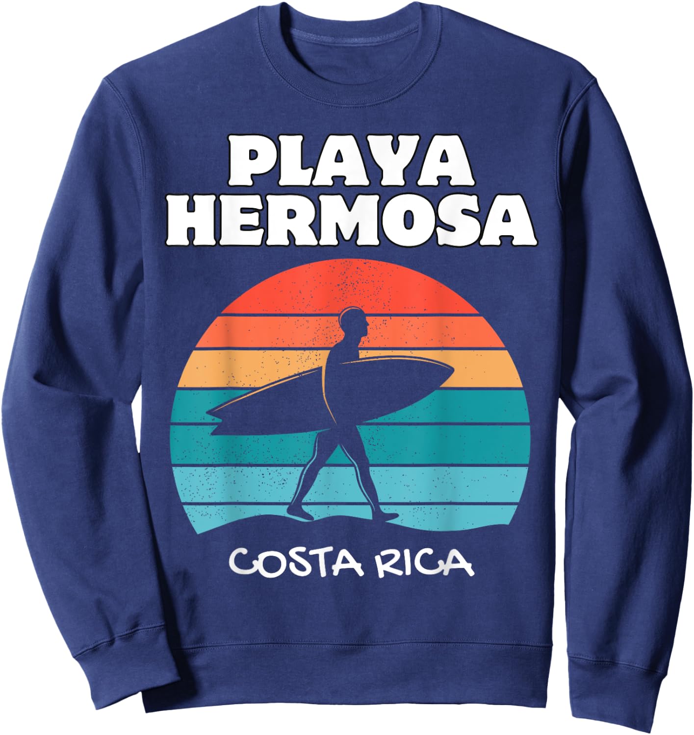 PLAYA HERMOSA COSTA RICA Surf Vacation Retro Sunset Surfing Sweatshirt - Sweatshirt | Navy
