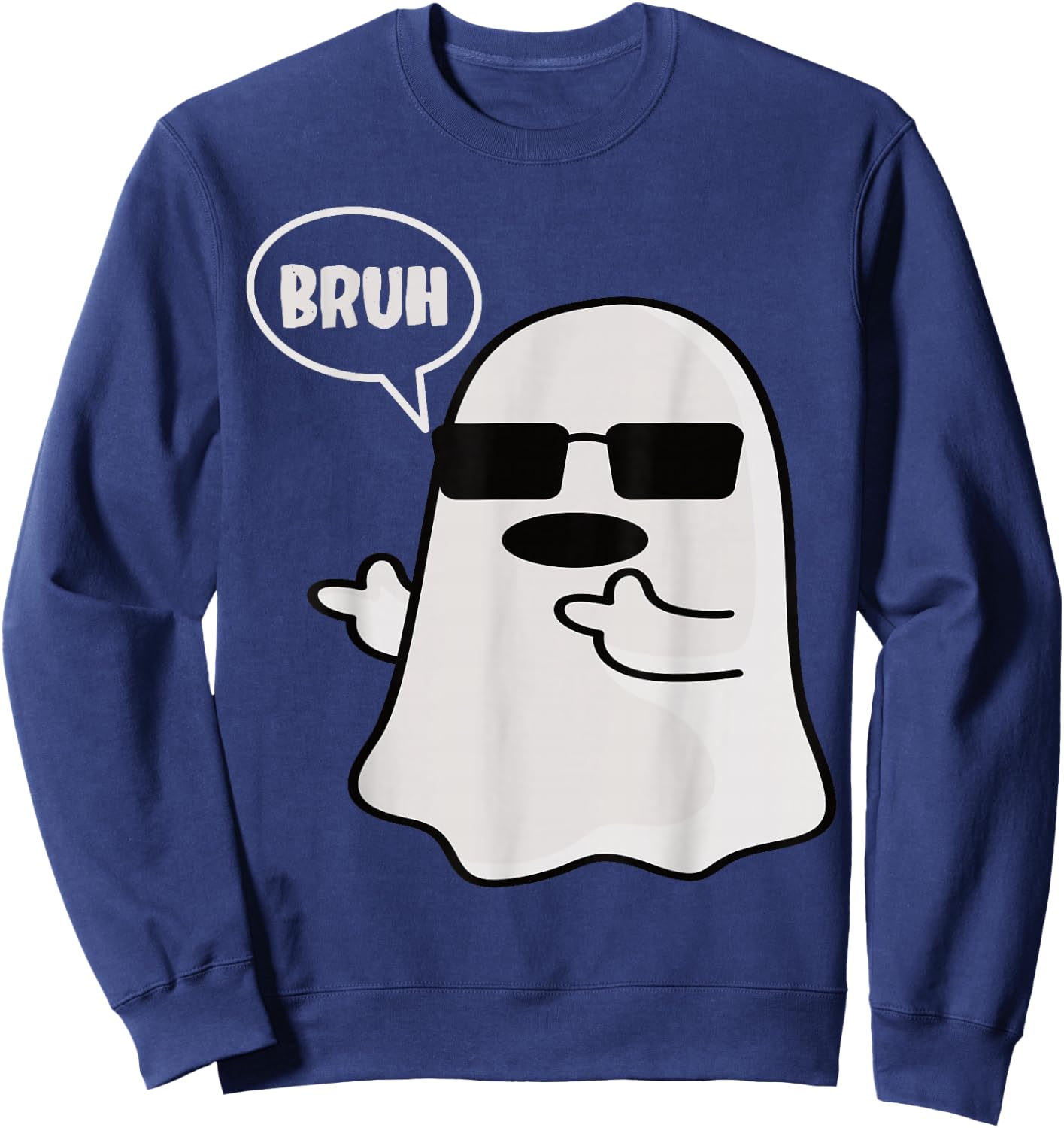 Funny Halloween Bruh Ghost Men Boys Sweatshirt - Sweatshirt | Navy