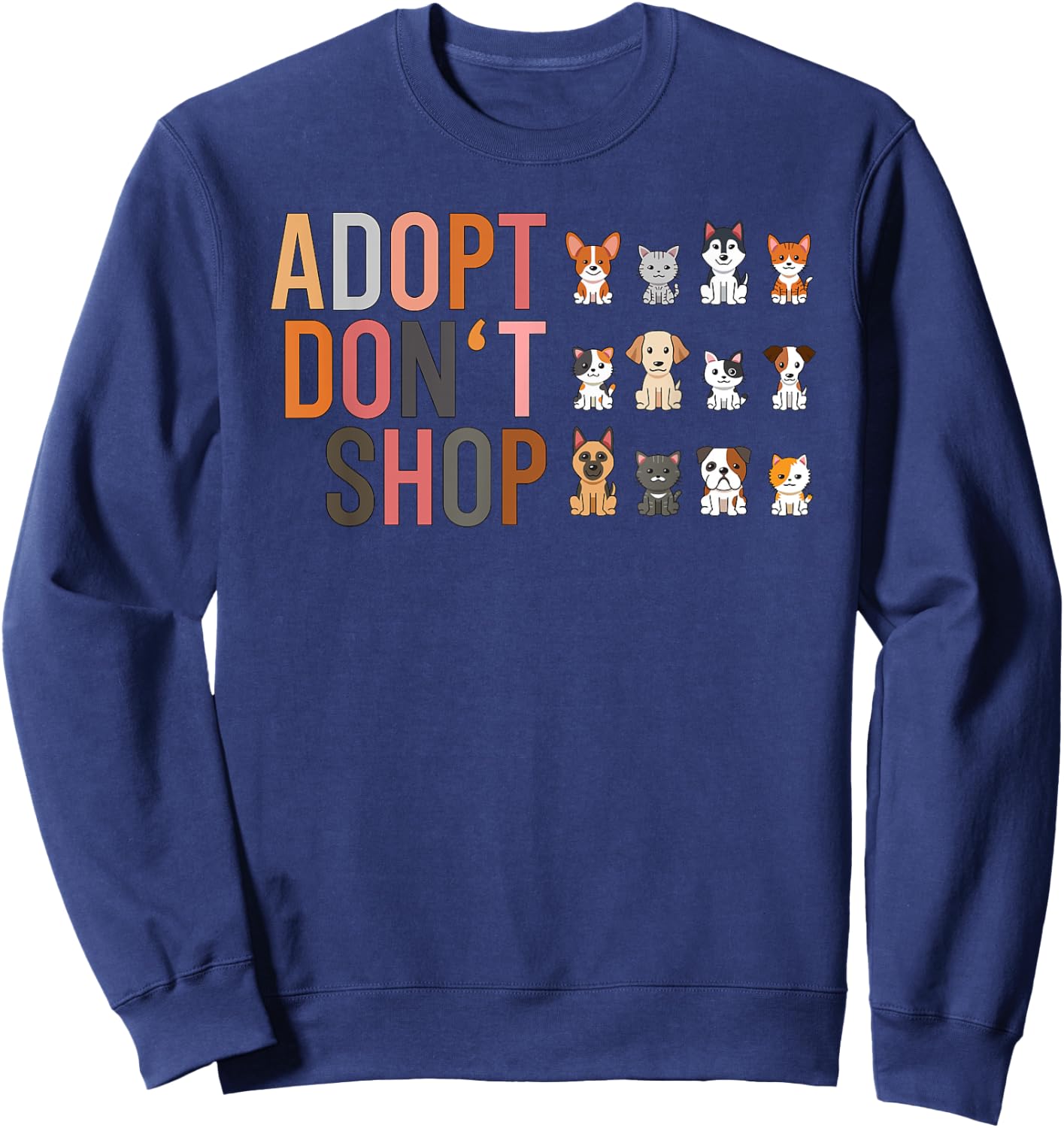 Adopt don‘t Shop Sweatshirt - Sweatshirt | Navy