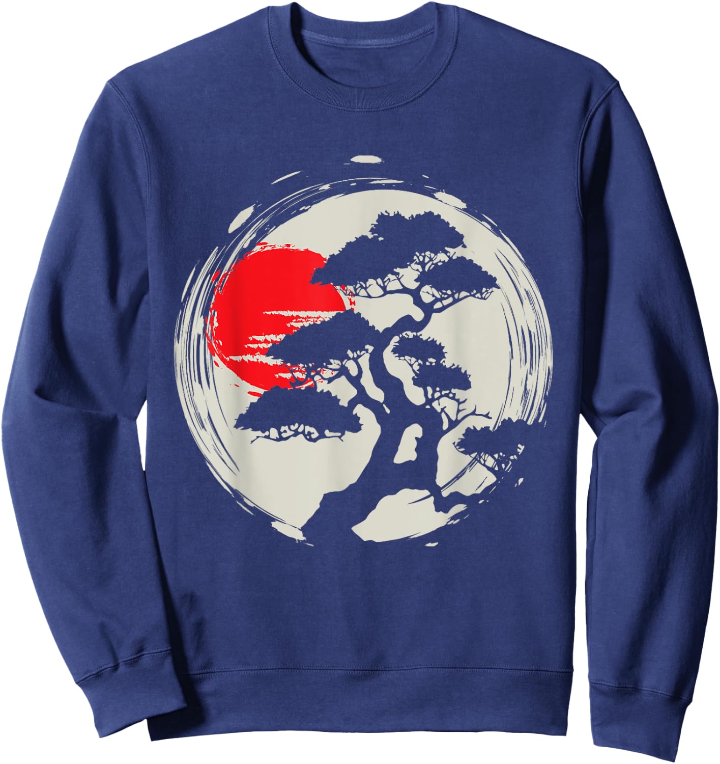 Japanese Bonsai Art - Sunset Tree Lover Gardening Planting Sweatshirt - Sweatshirt | Navy