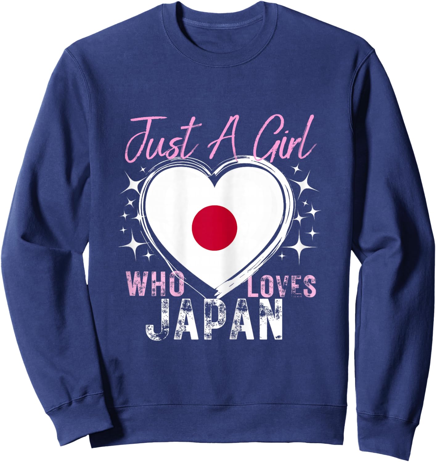 Japan Just A Girl Who Loves Japan Heart Flag for Girls Sweatshirt - Sweatshirt | Navy