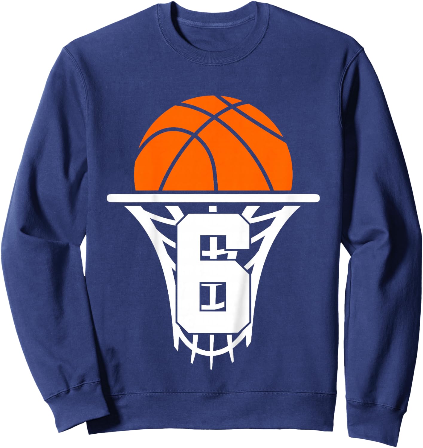6 Years Basketball 6th Birthday Sweatshirt - Sweatshirt | Navy
