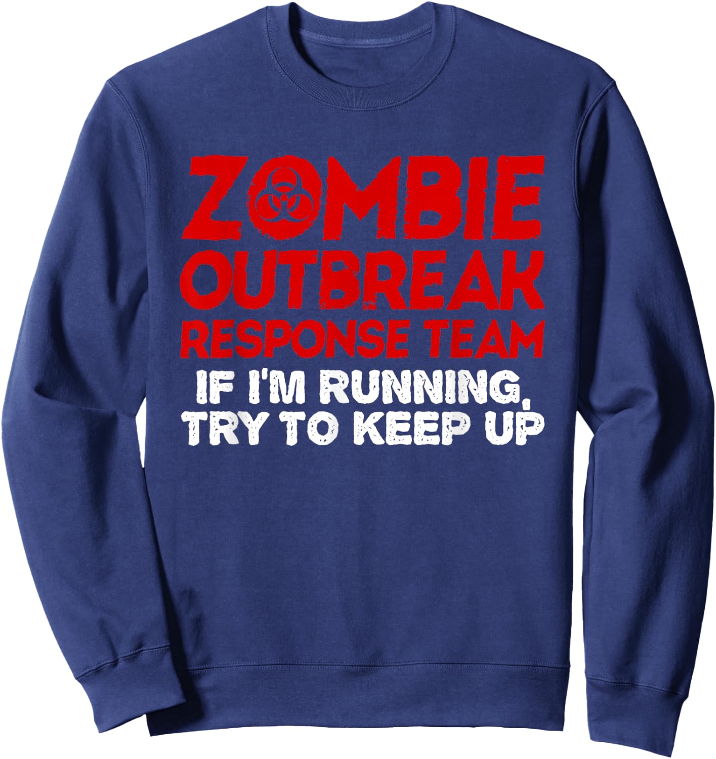 Funny Zombie Running Designs Women Runner Athletes Sweatshirt - Sweatshirt | Navy