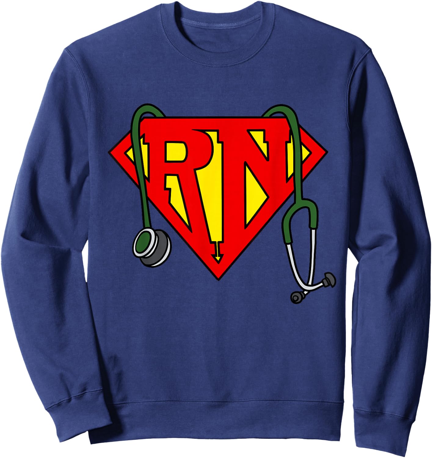 Super nurse Funny Superhero Nurse Sweatshirt - Sweatshirt | Navy
