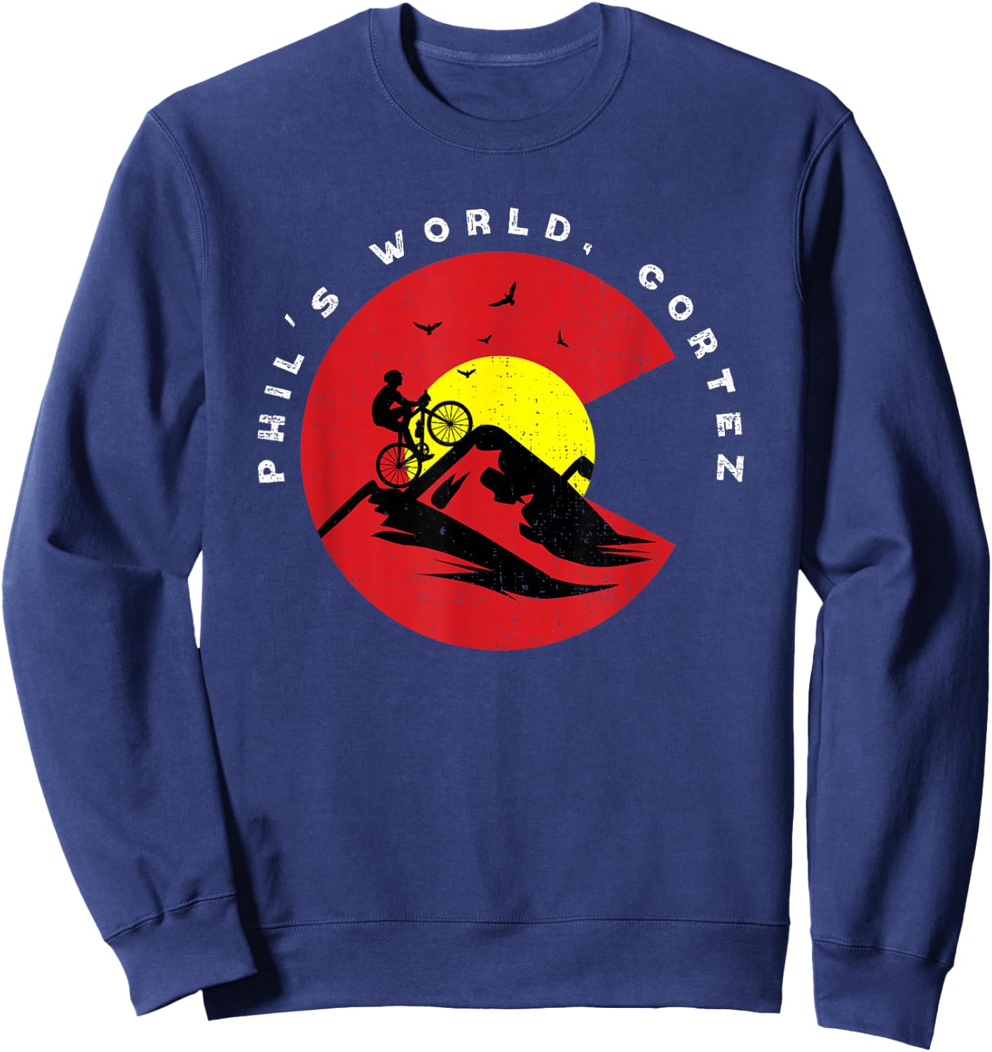 Phil's World Cortez Colorado Mountain Biking Trail MTB Bike Sweatshirt - Sweatshirt | Navy