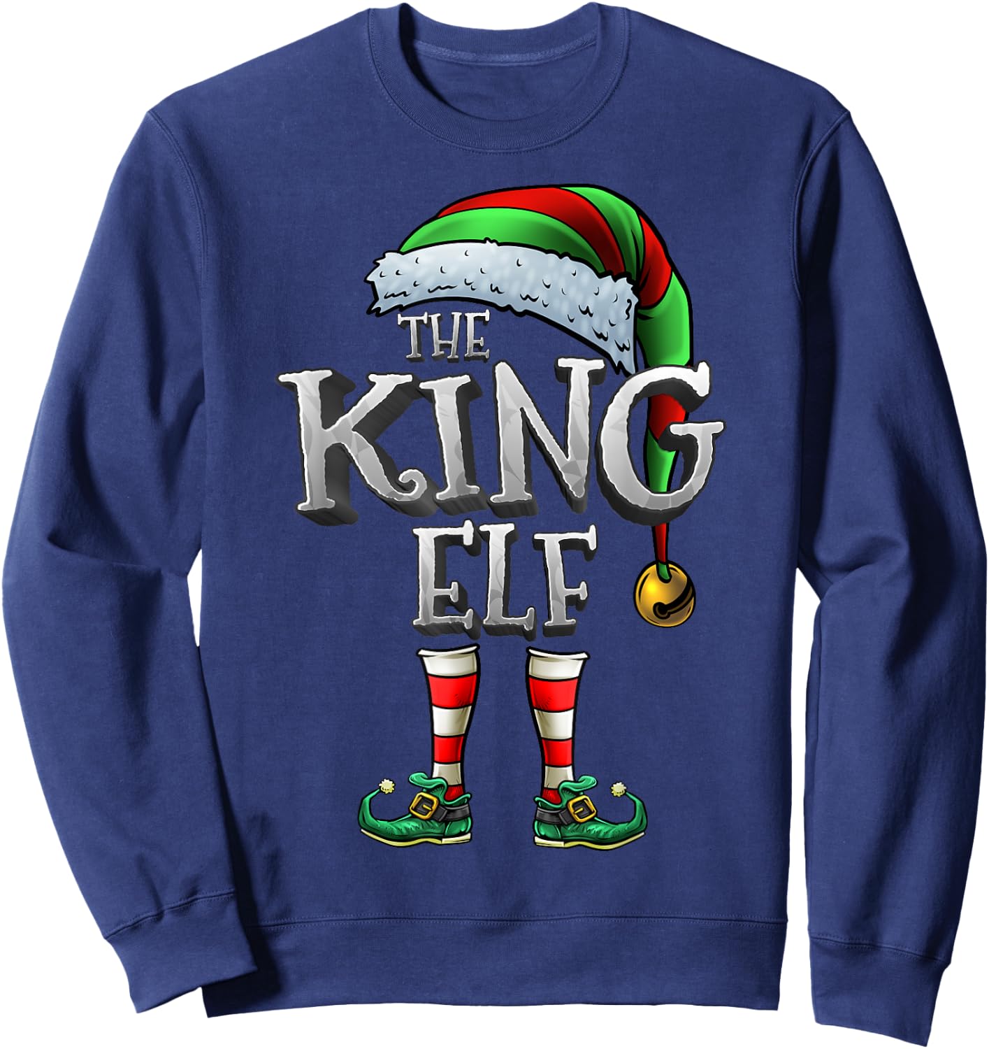 The King Elf Shirt Matching Family King Christmas Elf Men Sweatshirt - Sweatshirt | Navy