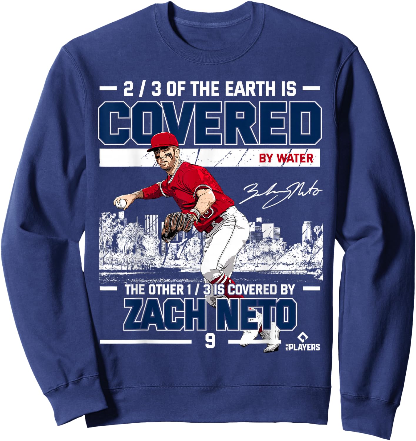 Covered Zach Neto Los Angeles MLBPA Sweatshirt - Sweatshirt | Navy