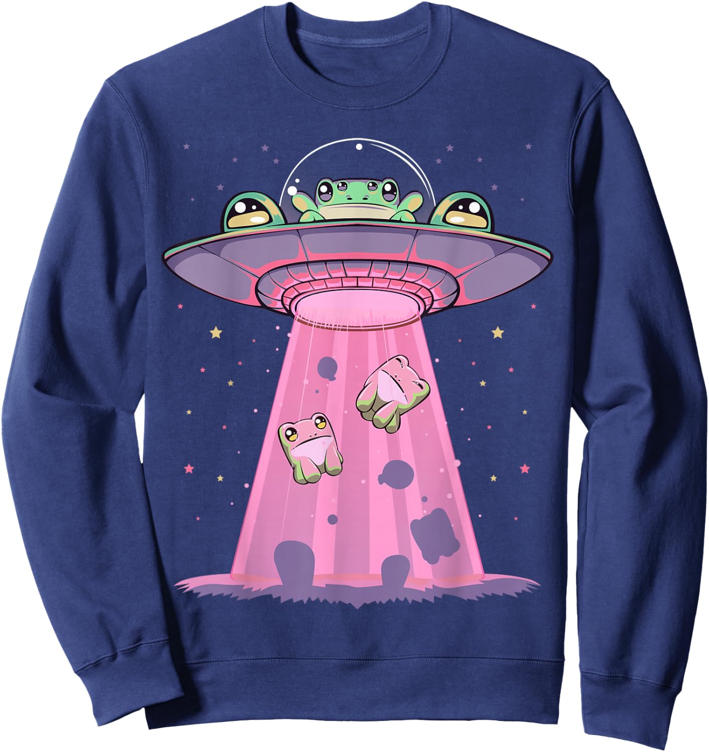 Kawaii Frogs UFO Aliens Frog Sweatshirt - Sweatshirt | Navy