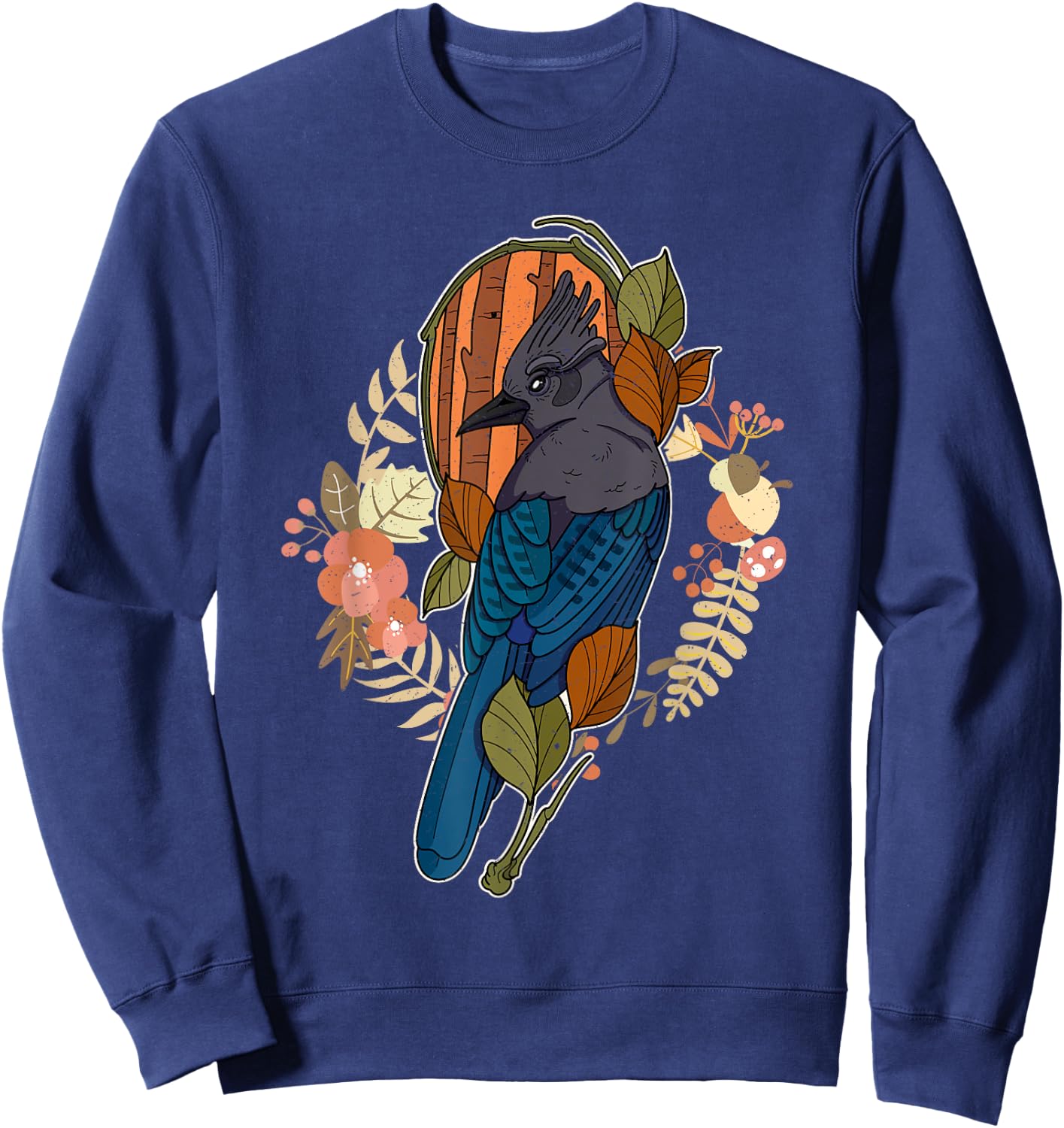 Steller’s jay wing birding birdwatching outdoor garden Sweatshirt - Sweatshirt | Navy