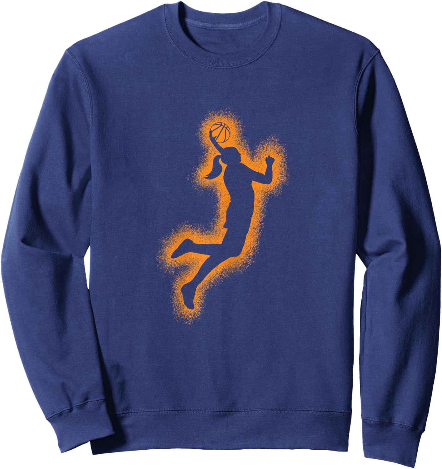 Cute Basketball Player Print Women Girls Basketball Sweatshirt - Sweatshirt | Navy