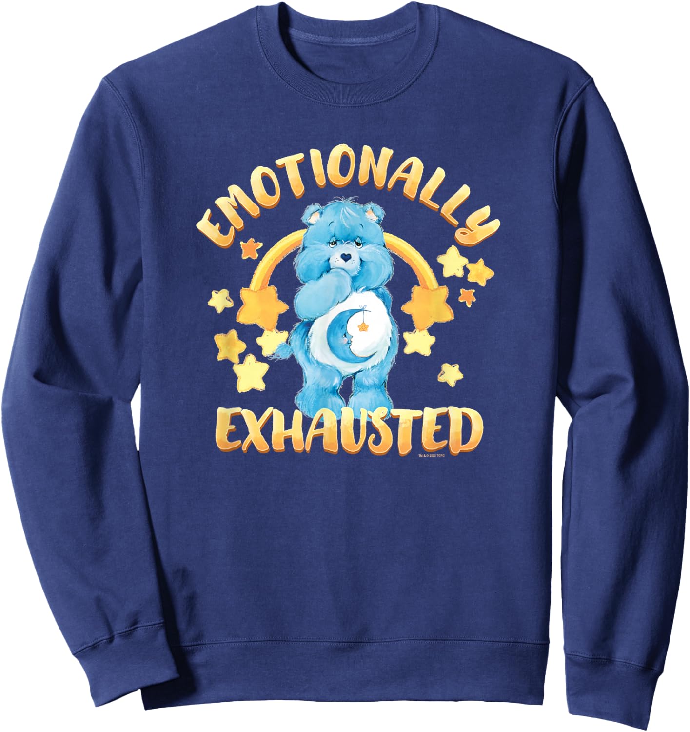 Care Bears Emotionally Exhausted Bedtime Bear Stars Logo Sweatshirt - Sweatshirt | Navy