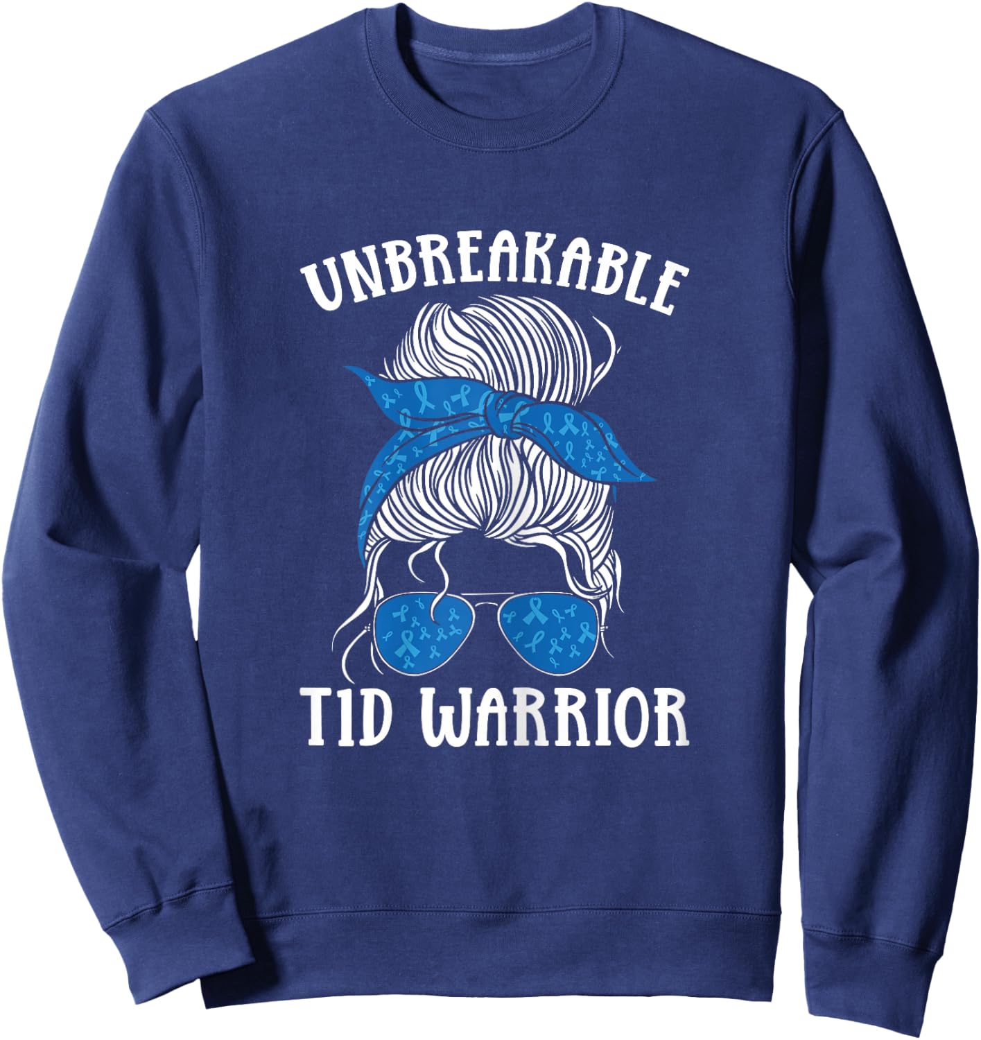 Diabetes Awareness Type 1 Diabetes Unbreakable T1D Warrior Sweatshirt - Sweatshirt | Navy
