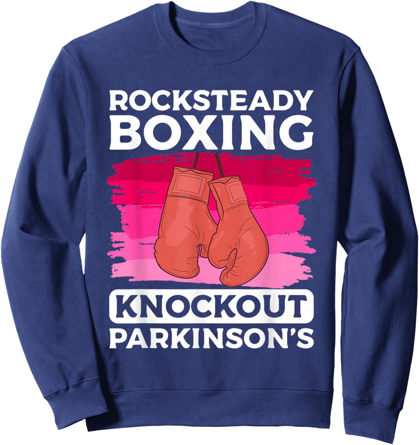 Rock Steady Boxing Knock Out Parkinson's Awareness Sweatshirt - Sweatshirt | Navy