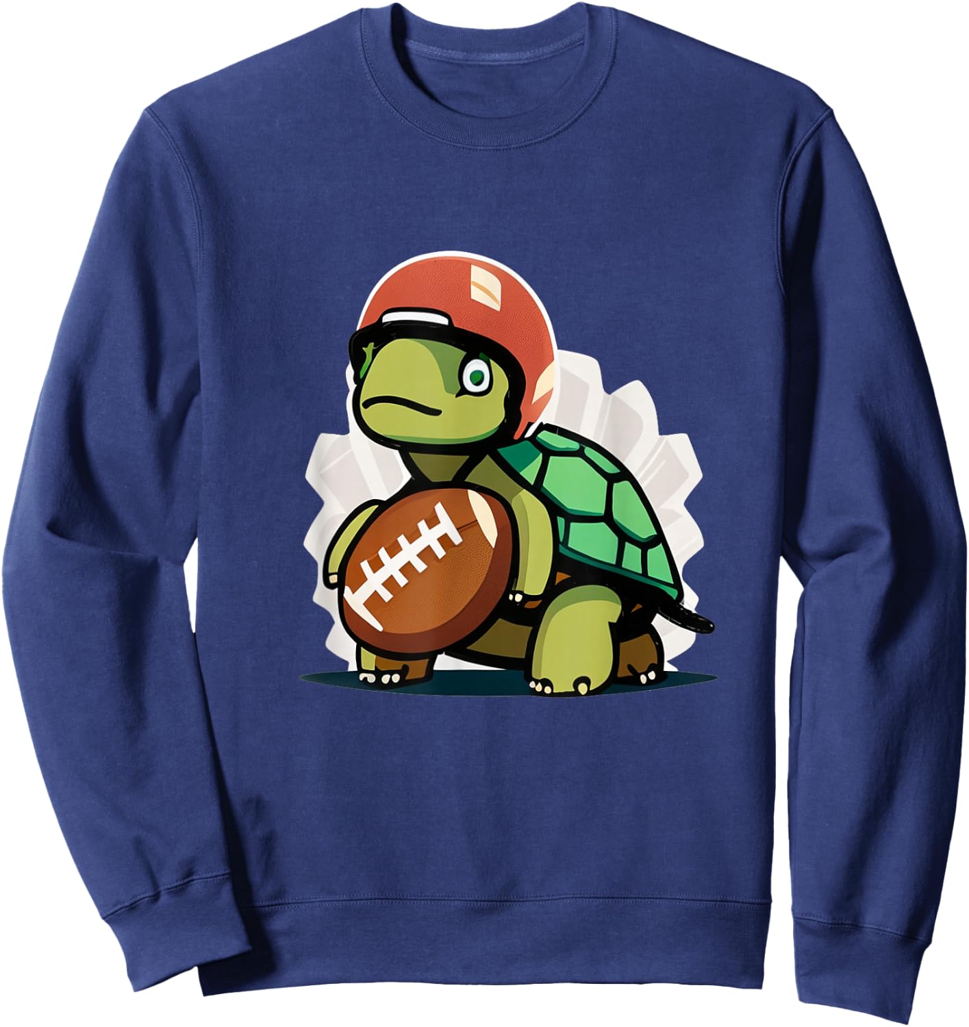Cute Turtle Touchdown: Tackling American Football Sweatshirt - Sweatshirt | Navy