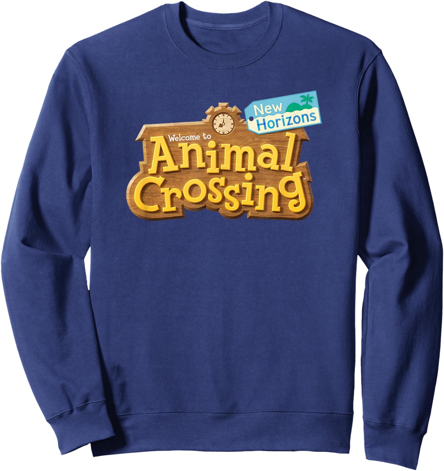 Animal Crossing: New Horizons Welcome Sign Front Logo Sweatshirt - Sweatshirt | Navy