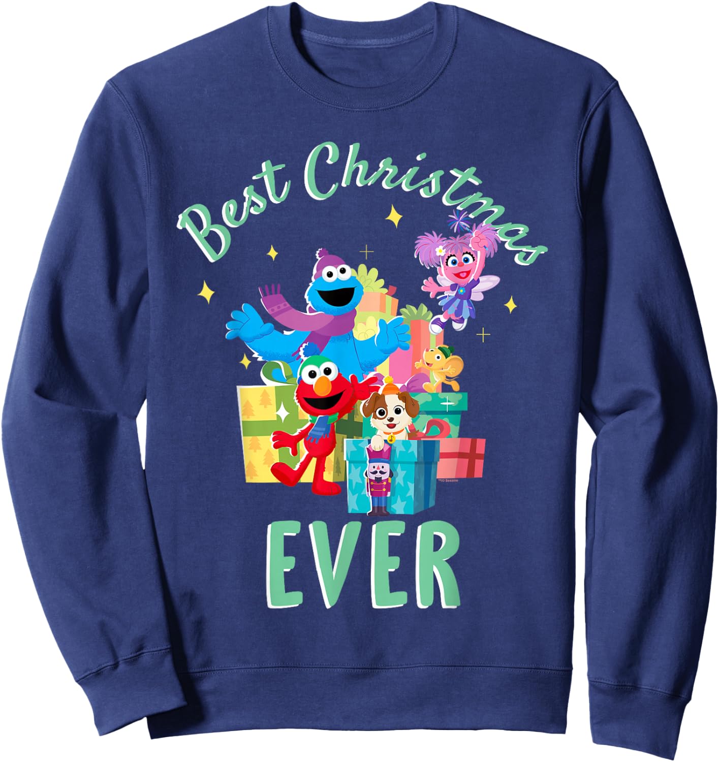 Sesame Street Merry Christmas Elmo, Tango, Abby Cadabby Sweatshirt - Sweatshirt | Navy