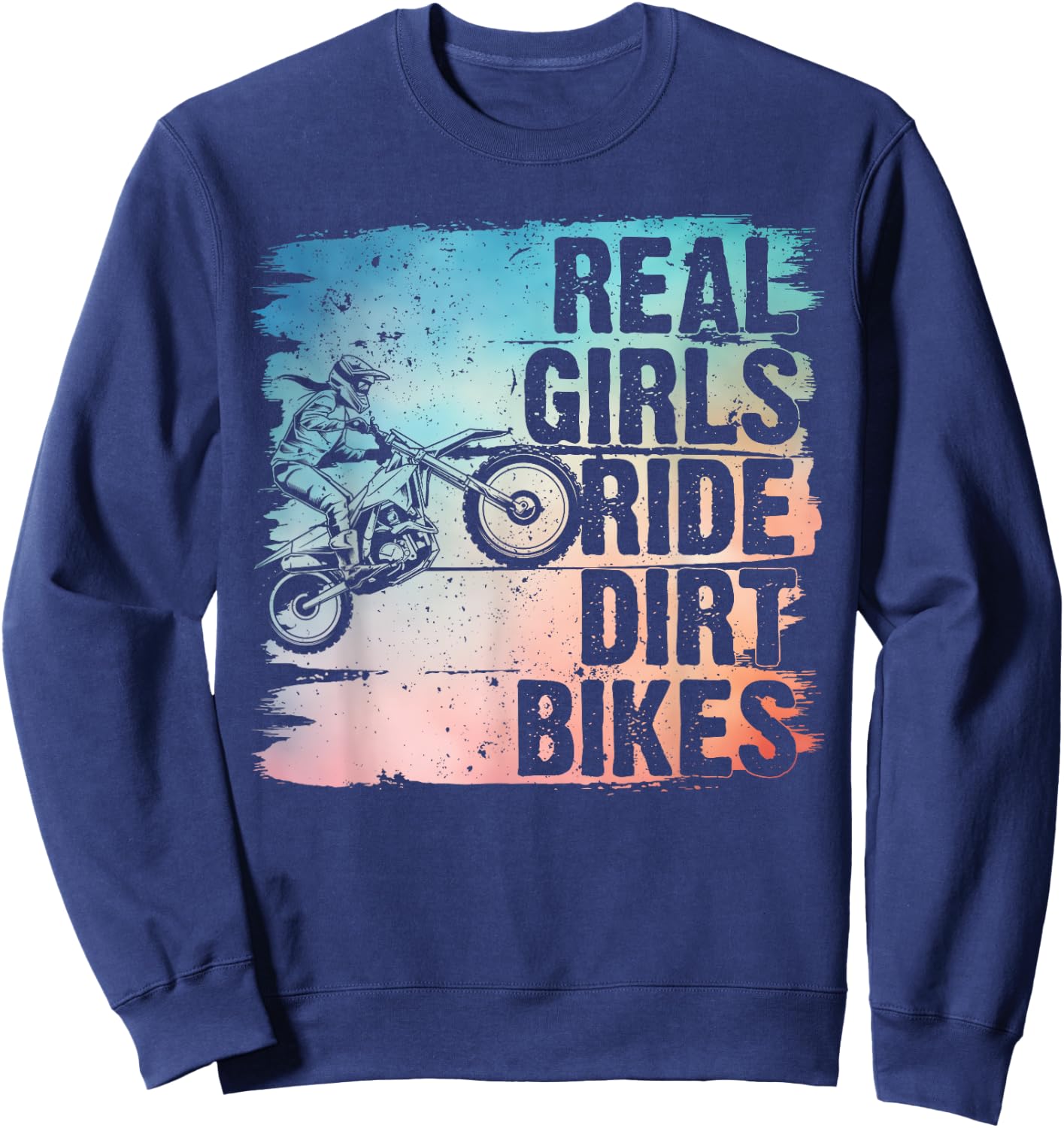 Cool Dirt Bike Girls Motocross Biker Racer Sport Sweatshirt - Sweatshirt | Navy