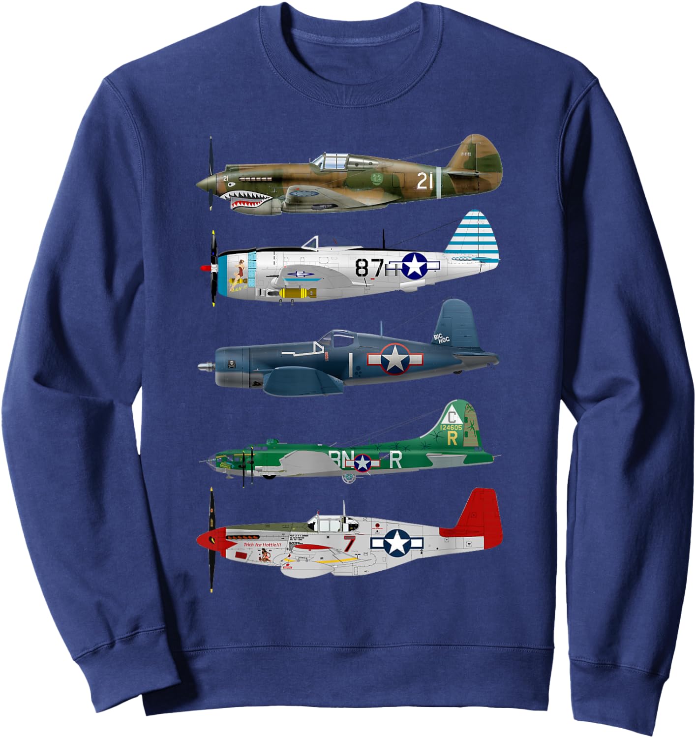 WW2 Planes Warbirds Warplanes Sweatshirt - Sweatshirt | Navy