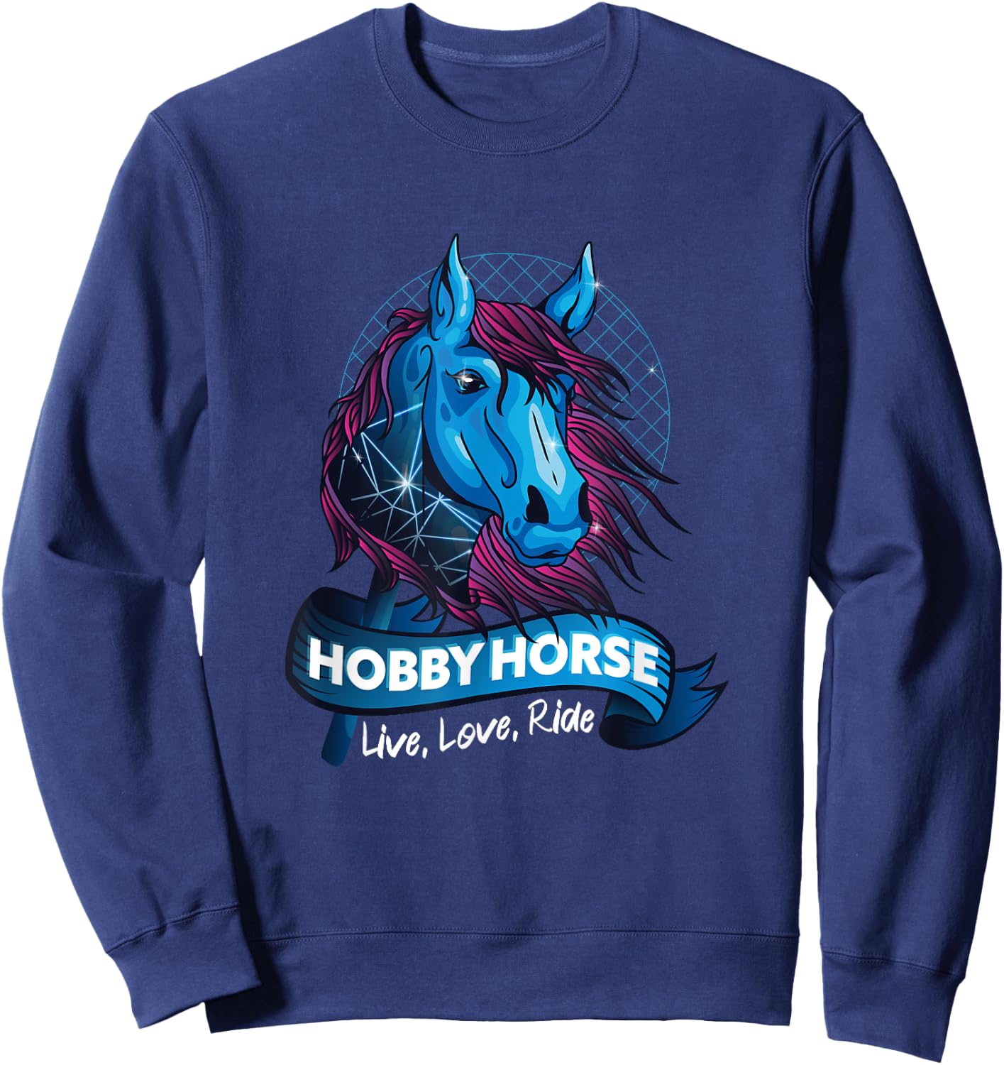 Stick Horse, Hobby Horse Design for Girls who Love Horses Sweatshirt - Sweatshirt | Navy